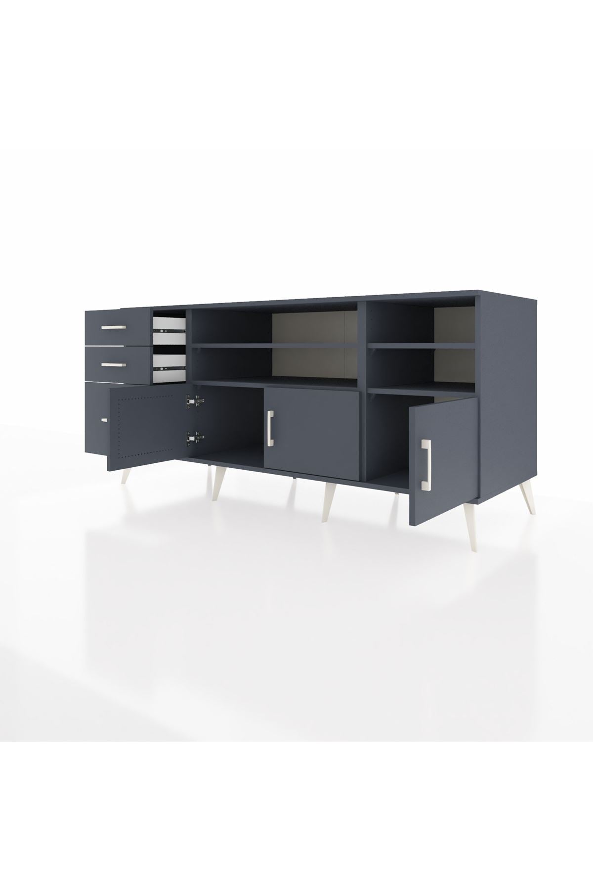 Kronos Konsol 4 Raflı 3 Çekmeceli 3 Kapaklı 176x59x83 - S610M031V17C