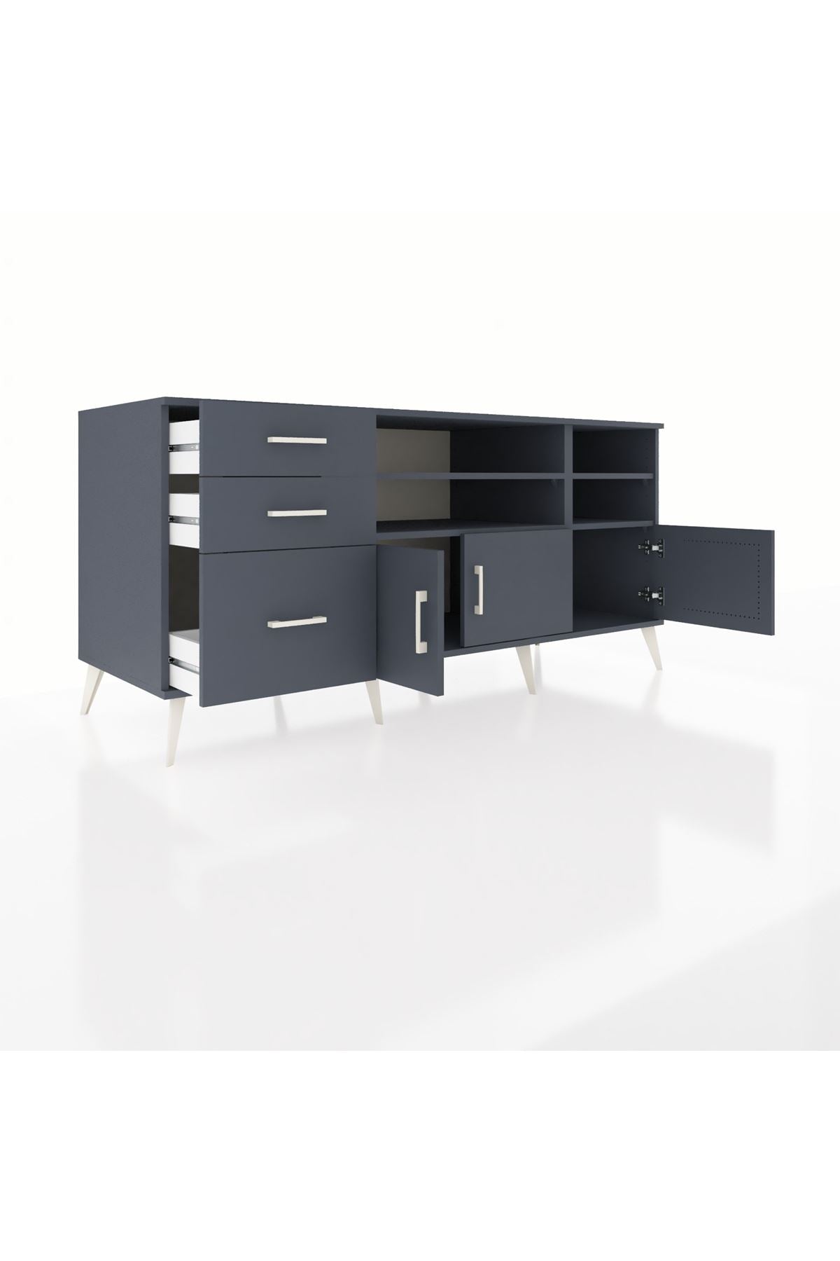 Kronos Konsol 4 Raflı 3 Çekmeceli 3 Kapaklı 176x59x83 - S610M031V17C