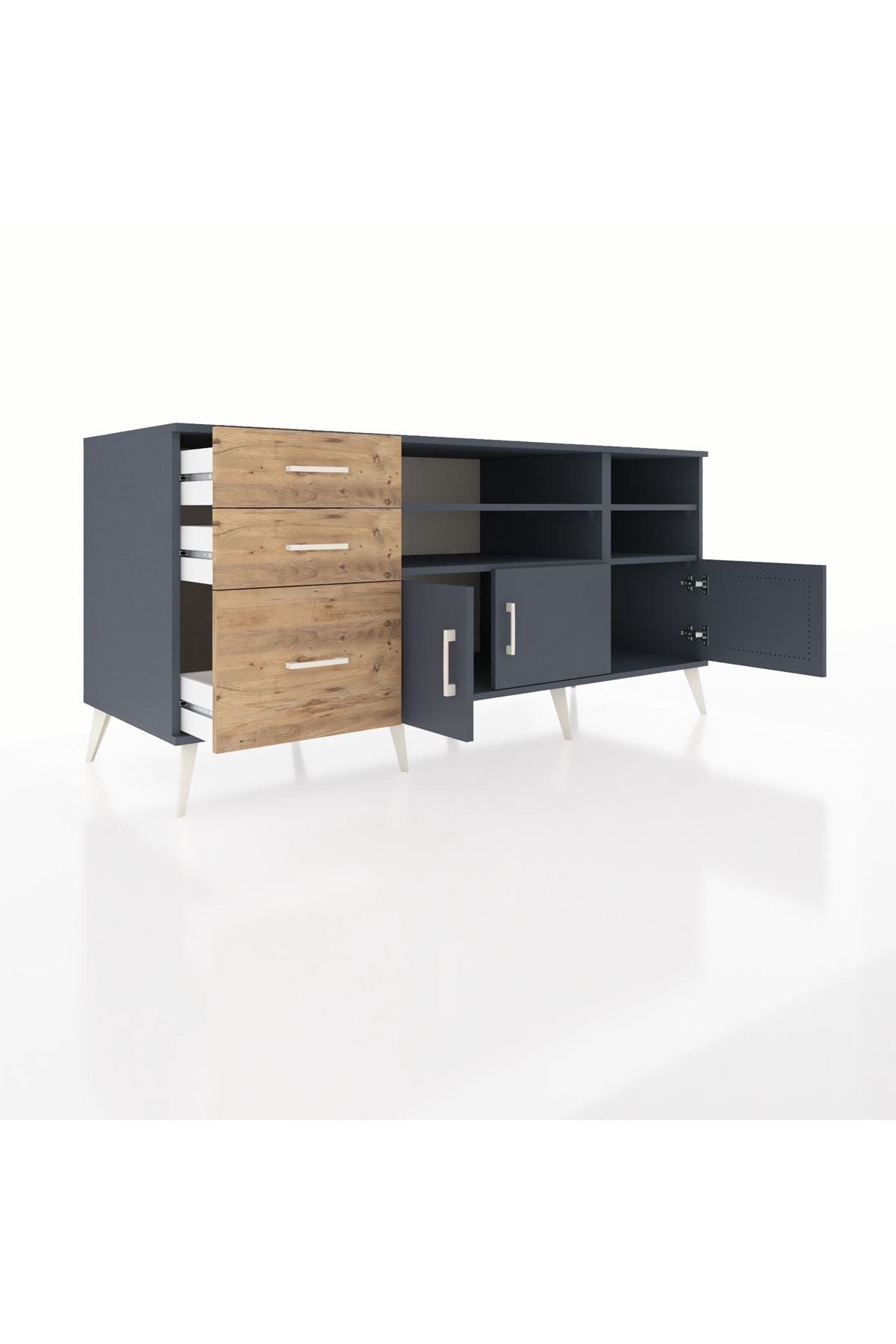 Kronos Konsol 4 Raflı 3 Çekmeceli 3 Kapaklı 176x59x83 - S610M031V18C