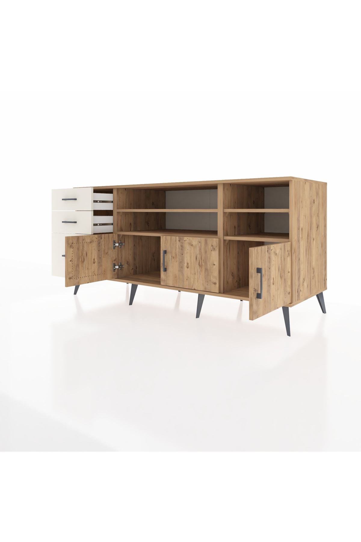 Kronos Konsol 4 Raflı 3 Çekmeceli 3 Kapaklı 176x59x83 - S610M031V19C