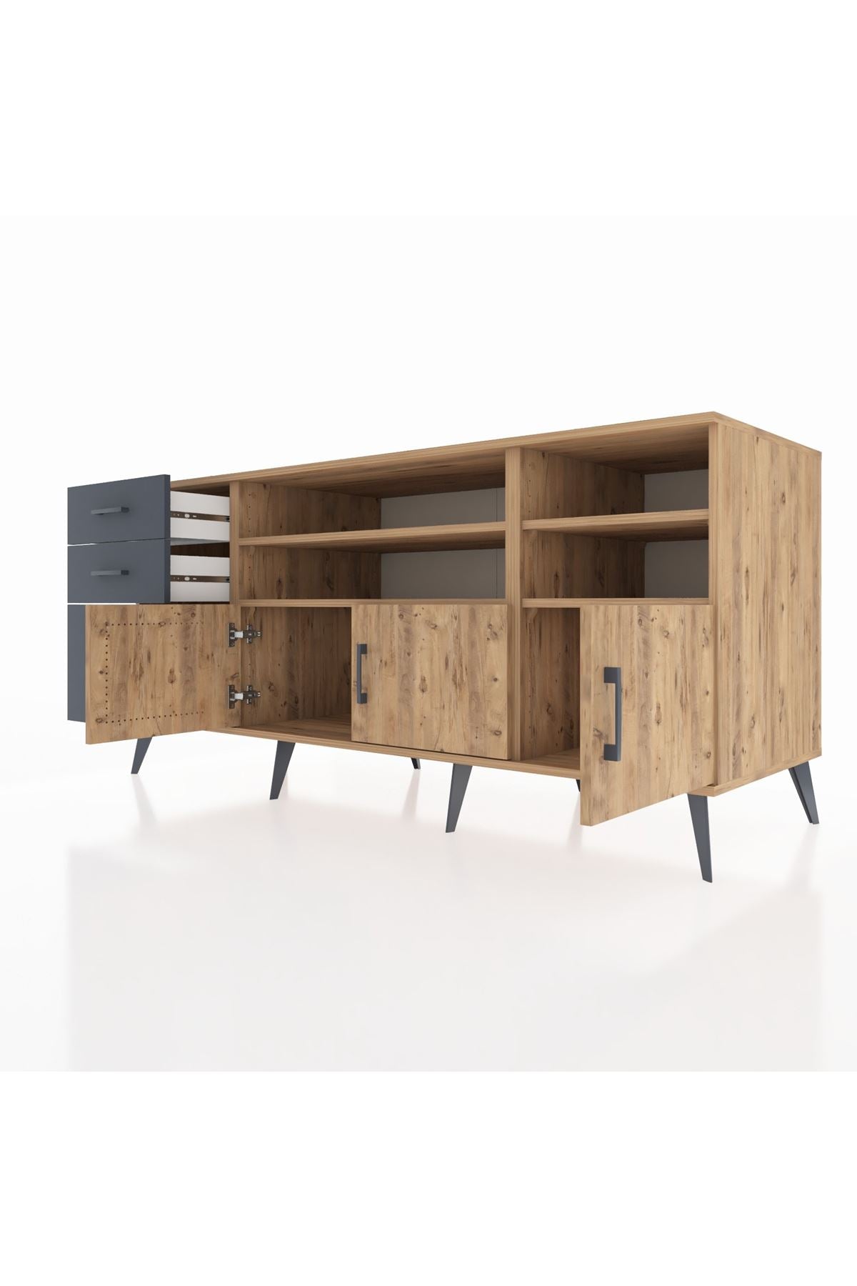 Kronos Konsol 4 Raflı 3 Çekmeceli 3 Kapaklı 176x59x83 - S610M031V20C