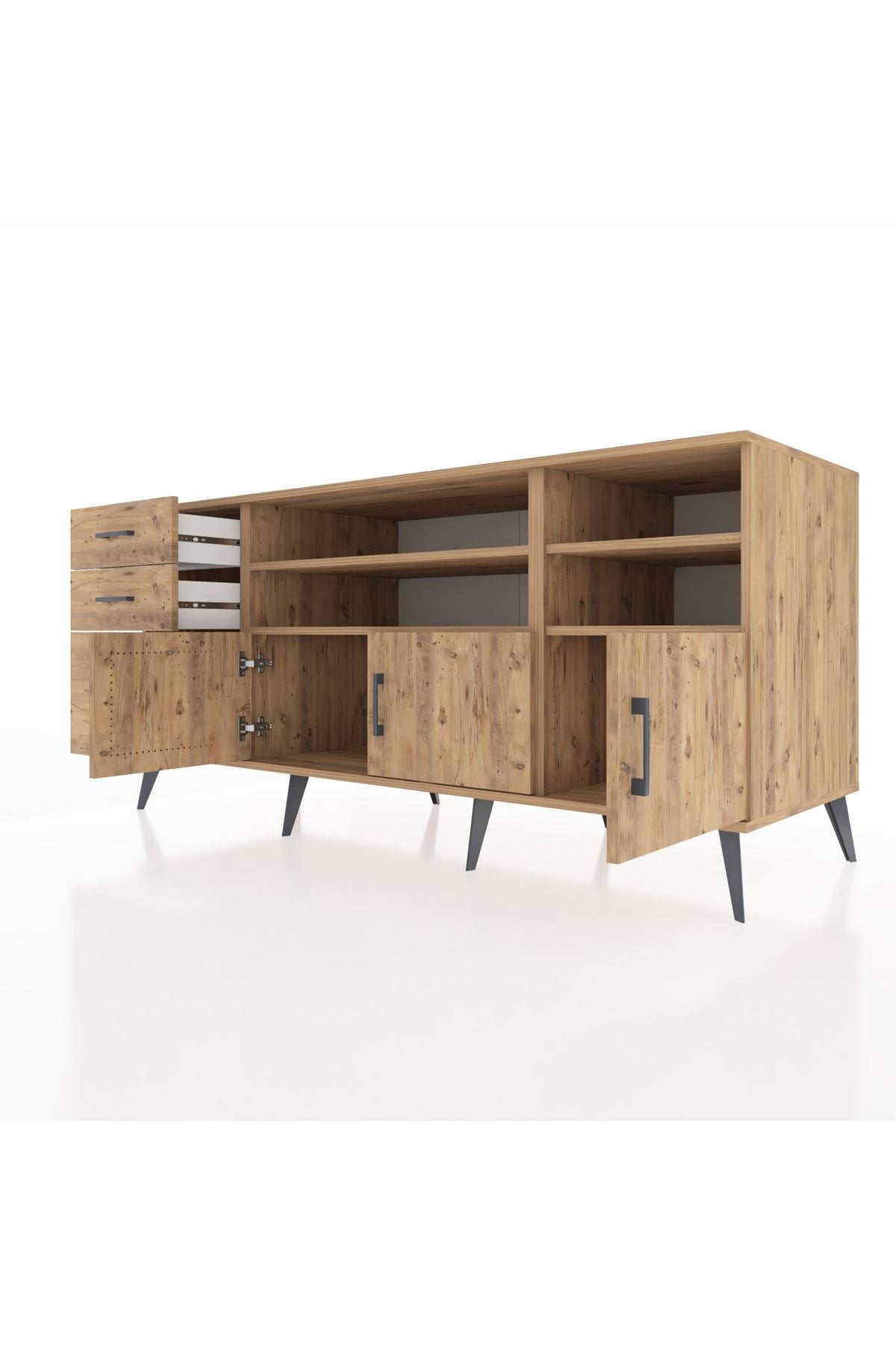Kronos Konsol 4 Raflı 3 Çekmeceli 3 Kapaklı 176x59x83 - S610M031V21C