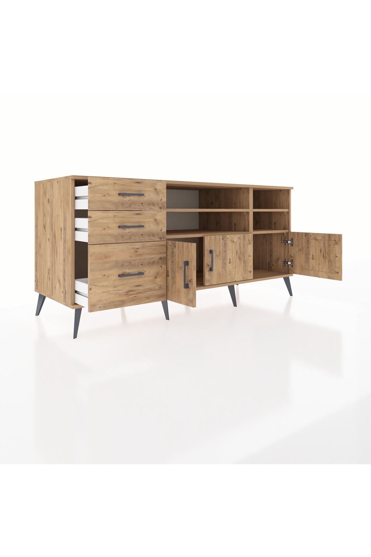 Kronos Konsol 4 Raflı 3 Çekmeceli 3 Kapaklı 176x59x83 - S610M031V21C