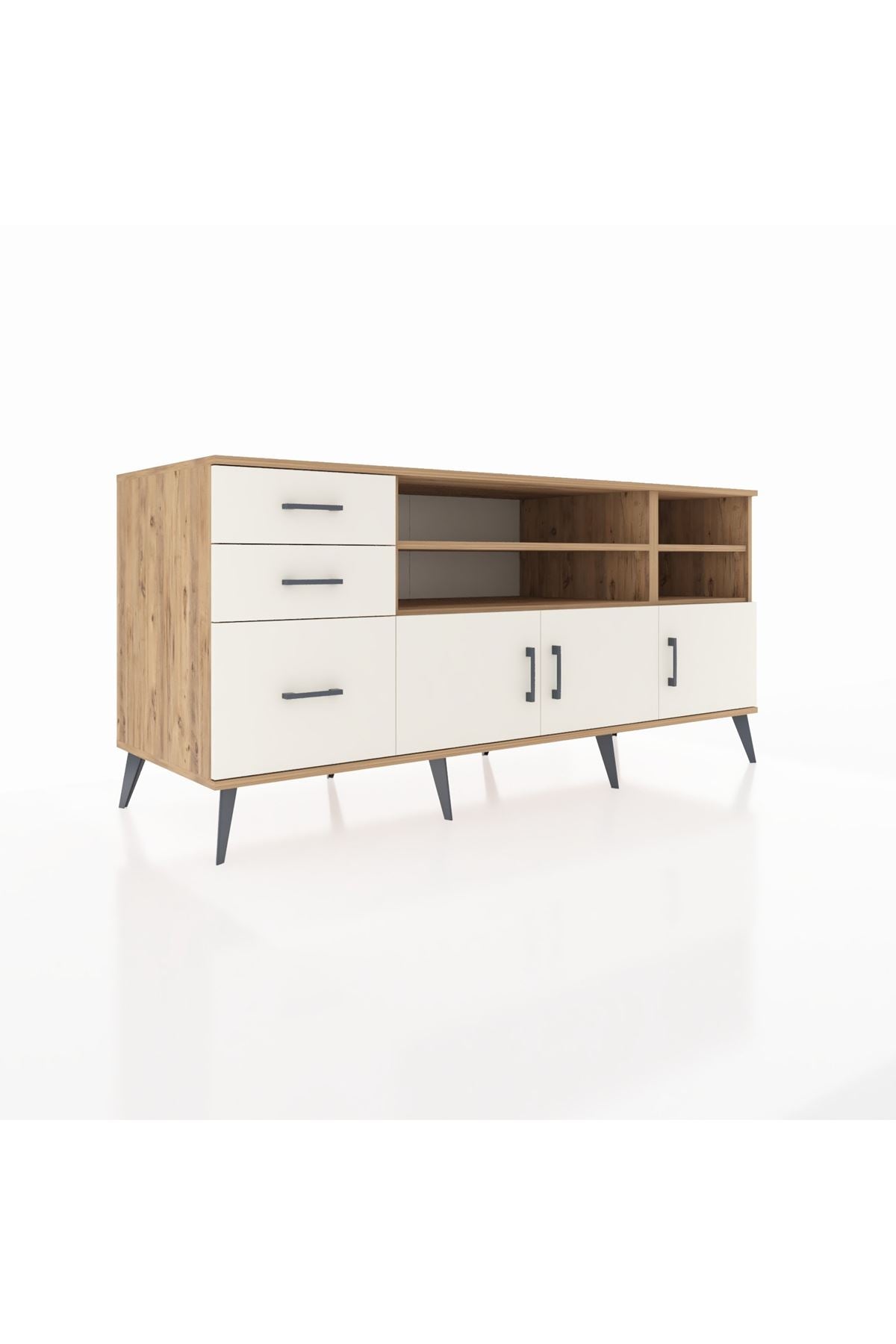 Kronos Konsol 4 Raflı 3 Çekmeceli 3 Kapaklı 176x59x83 - S610M031V22C
