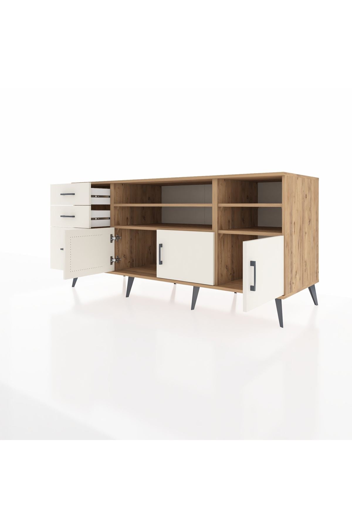 Kronos Konsol 4 Raflı 3 Çekmeceli 3 Kapaklı 176x59x83 - S610M031V22C
