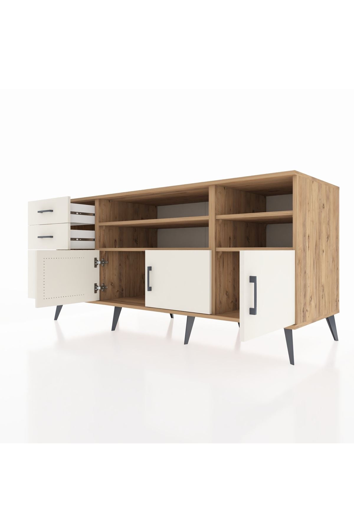 Kronos Konsol 4 Raflı 3 Çekmeceli 3 Kapaklı 176x59x83 - S610M031V22C