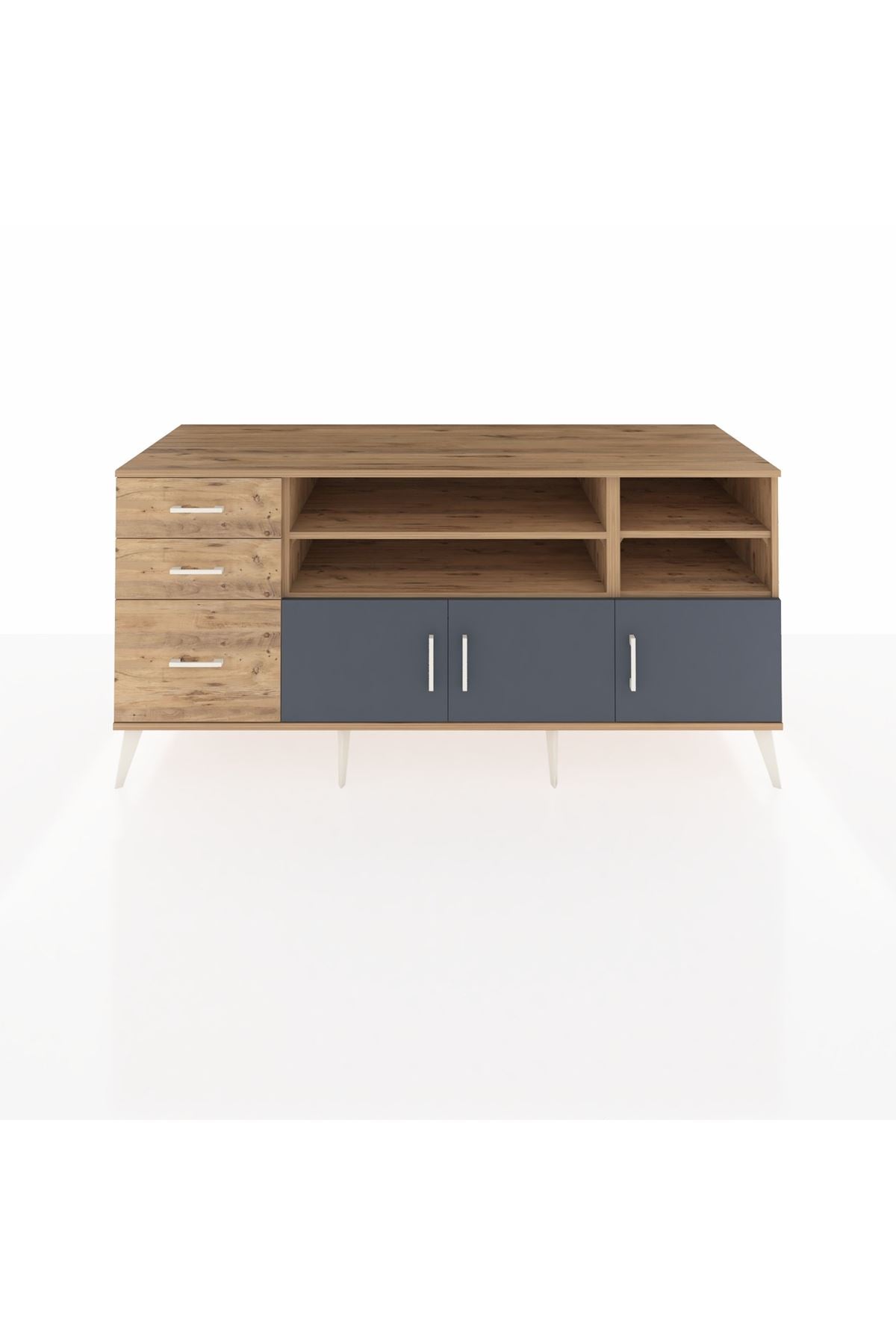 Kronos Konsol 4 Raflı 3 Çekmeceli 3 Kapaklı 176x59x83 - S610M031V27C