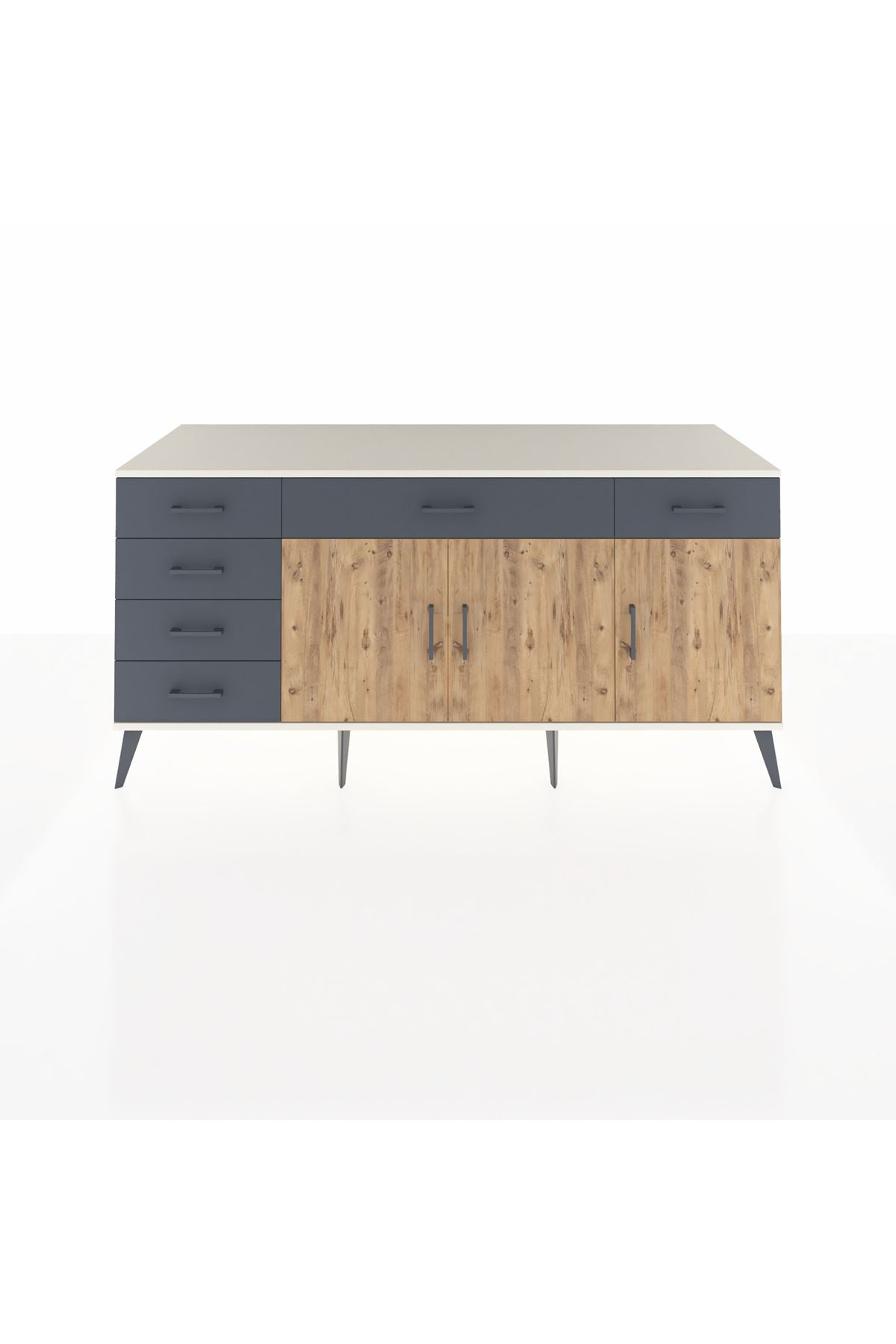 Kronos Konsol 2 Raflı 6 Çekmeceli 3 Kapaklı 176x59x83 - S610M032V02C