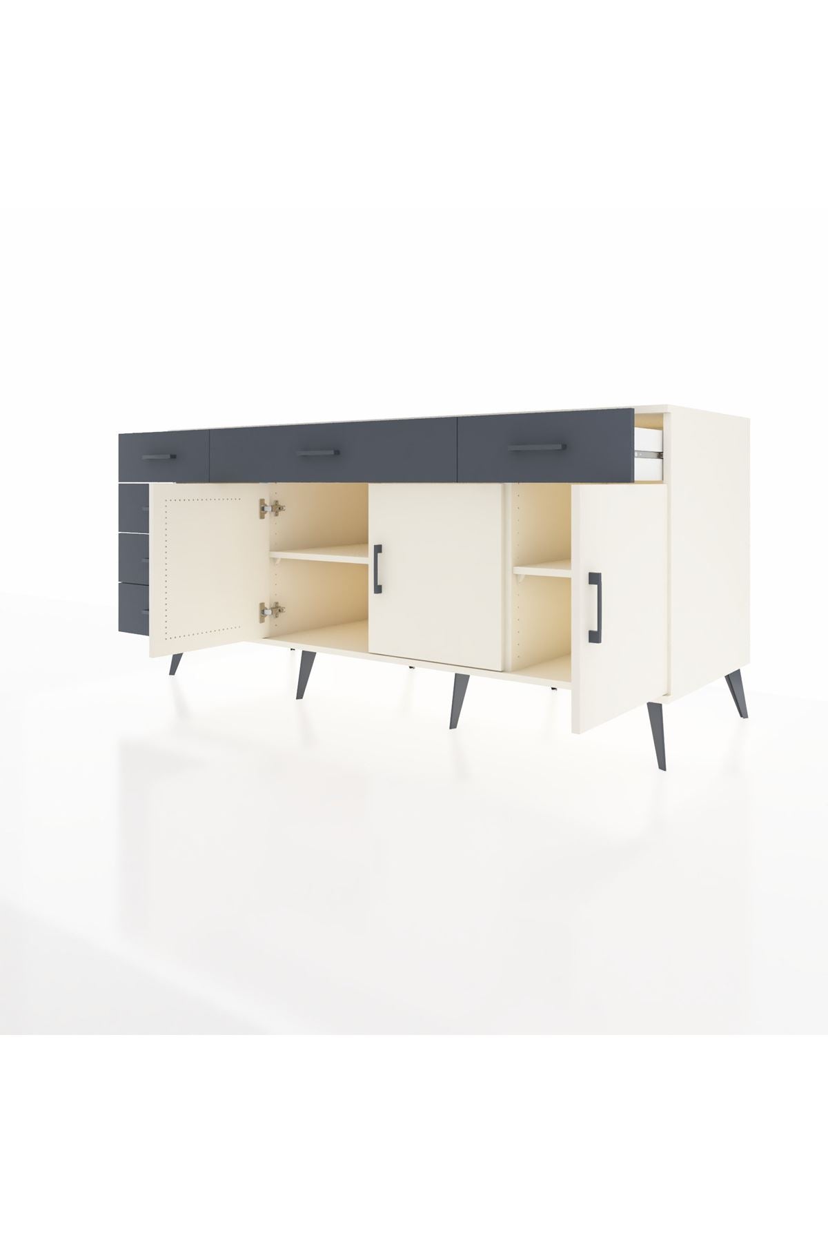 Kronos Konsol 2 Raflı 6 Çekmeceli 3 Kapaklı 176x59x83 - S610M032V05C