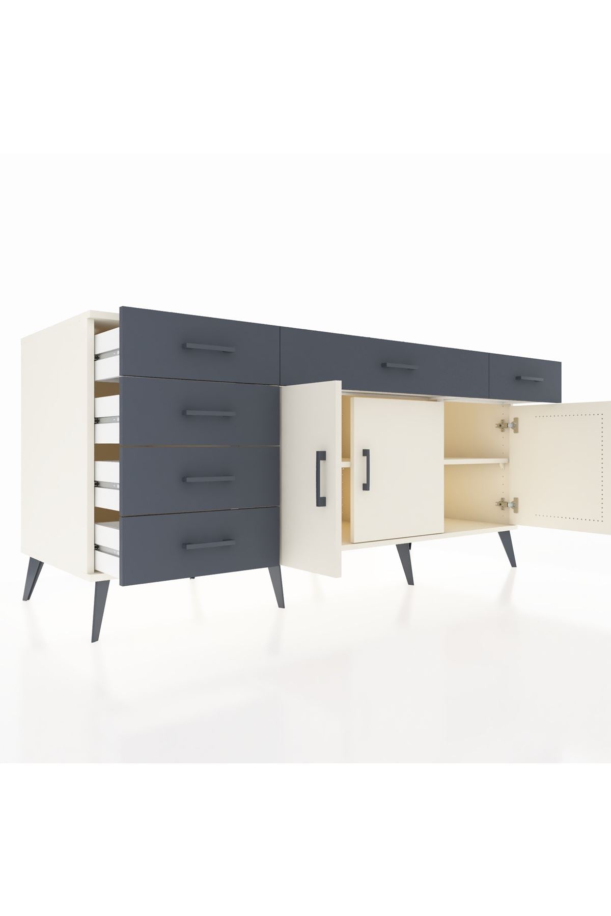 Kronos Konsol 2 Raflı 6 Çekmeceli 3 Kapaklı 176x59x83 - S610M032V05C