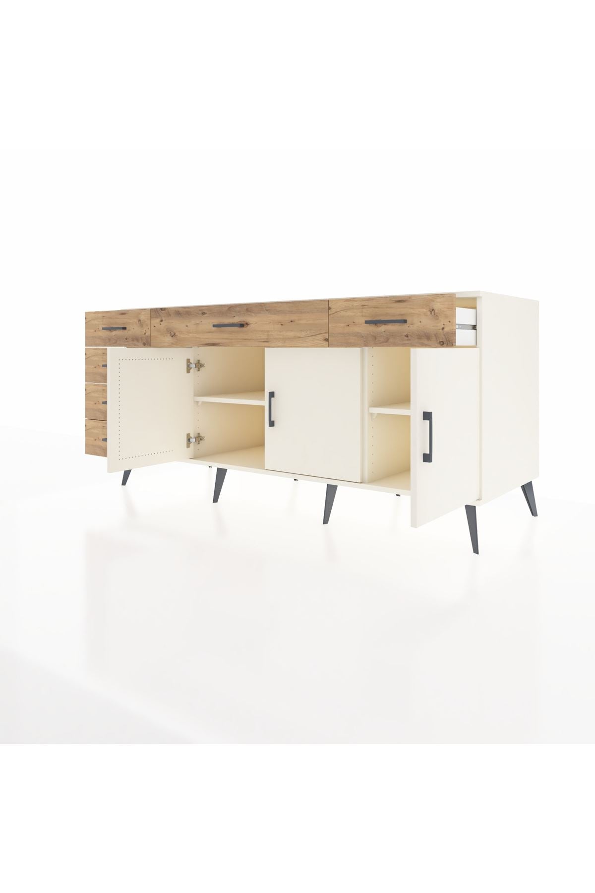 Kronos Konsol 2 Raflı 6 Çekmeceli 3 Kapaklı 176x59x83 - S610M032V06C