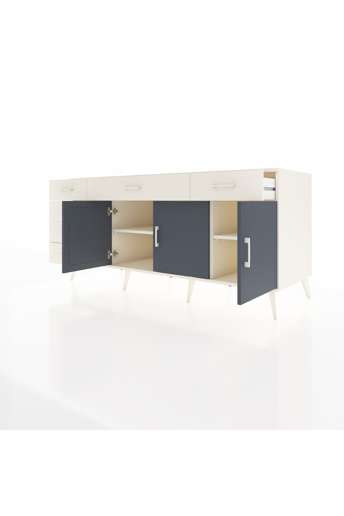 Kronos Konsol 2 Raflı 6 Çekmeceli 3 Kapaklı 176x59x83 - S610M032V07C