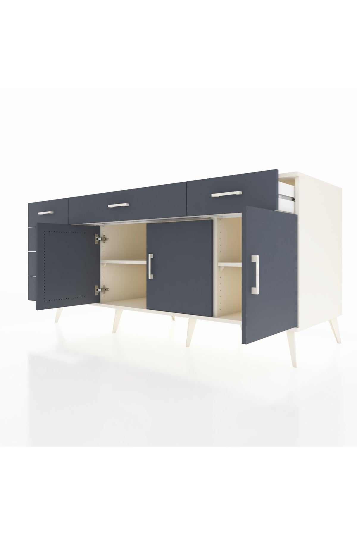 Kronos Konsol 2 Raflı 6 Çekmeceli 3 Kapaklı 176x59x83 - S610M032V08C