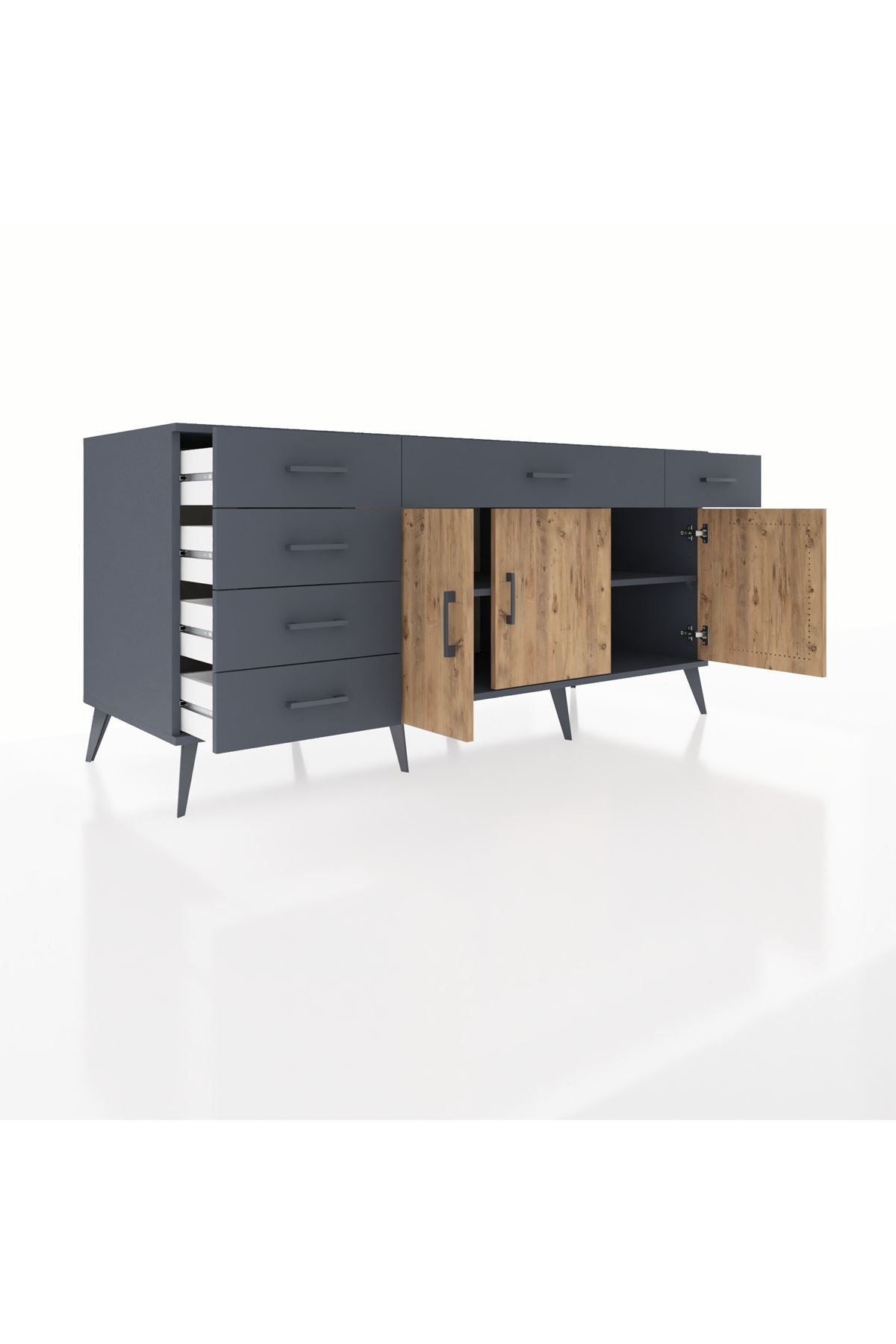 Kronos Konsol 2 Raflı 6 Çekmeceli 3 Kapaklı 176x59x83 - S610M032V11C