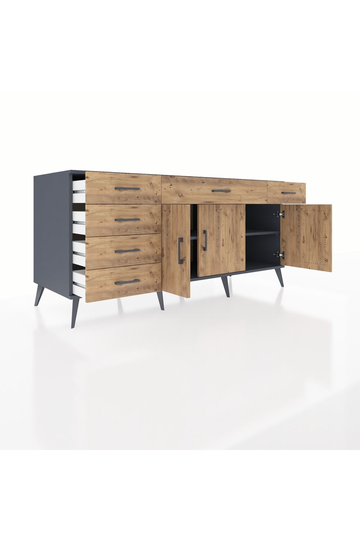 Kronos Konsol 2 Raflı 6 Çekmeceli 3 Kapaklı 176x59x83 - S610M032V12C
