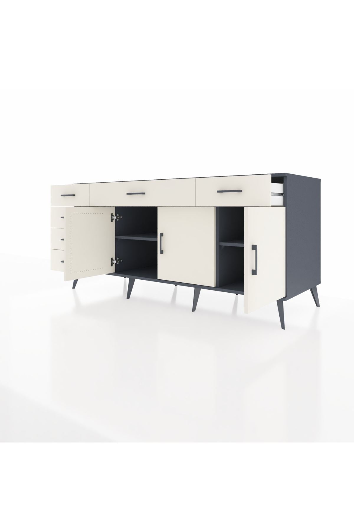 Kronos Konsol 2 Raflı 6 Çekmeceli 3 Kapaklı 176x59x83 - S610M032V13C
