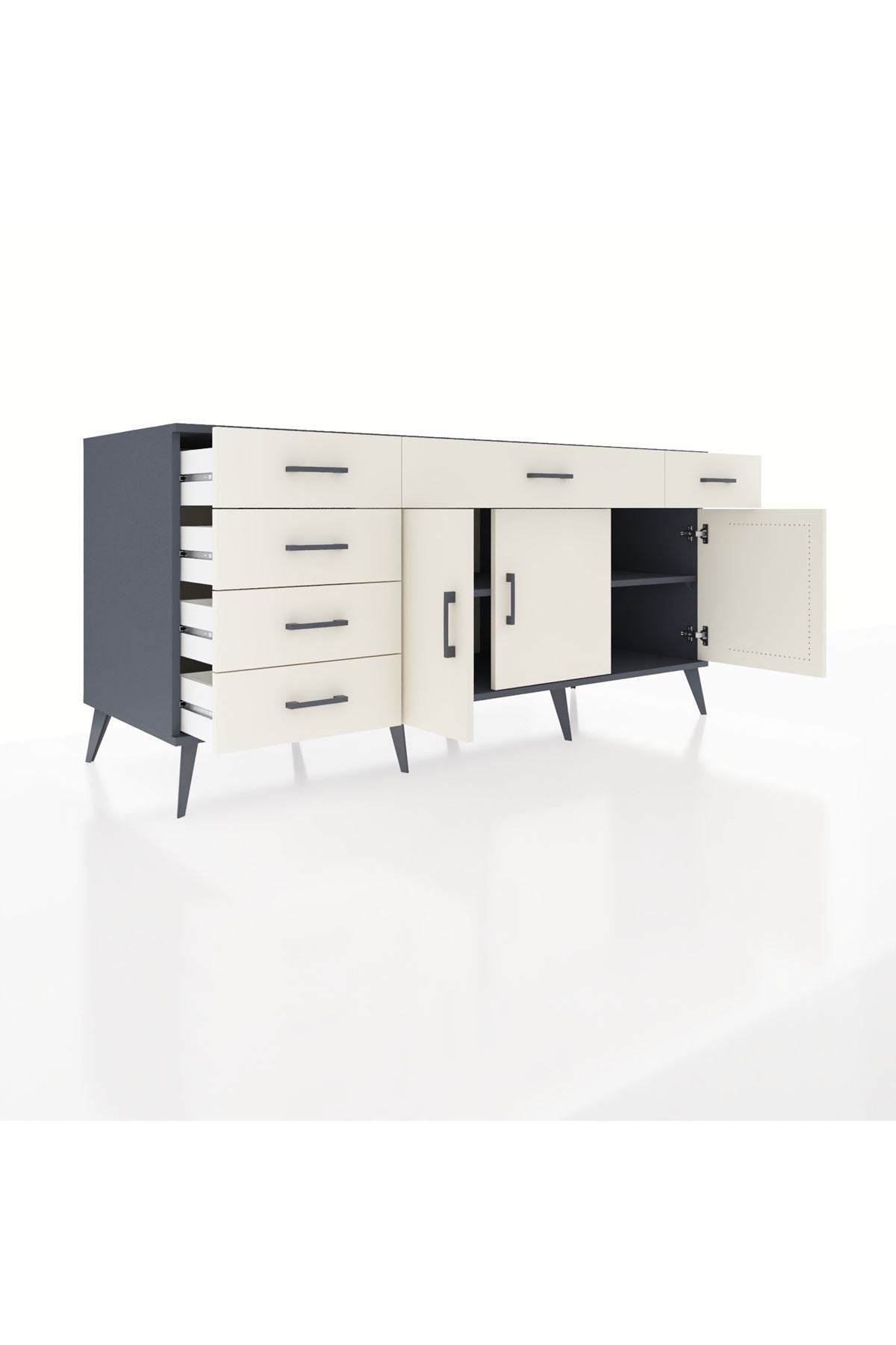 Kronos Konsol 2 Raflı 6 Çekmeceli 3 Kapaklı 176x59x83 - S610M032V13C