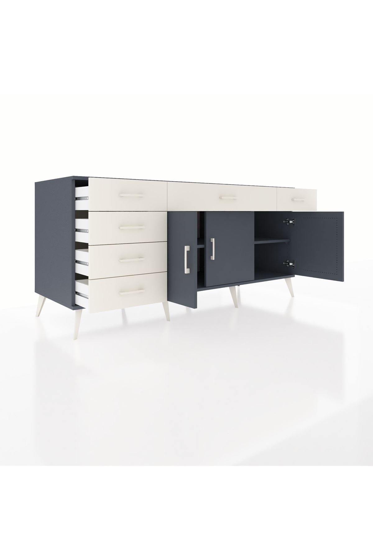 Kronos Konsol 2 Raflı 6 Çekmeceli 3 Kapaklı 176x59x83 - S610M032V16C