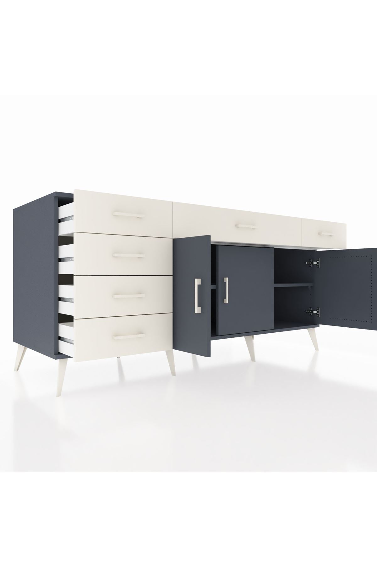 Kronos Konsol 2 Raflı 6 Çekmeceli 3 Kapaklı 176x59x83 - S610M032V16C