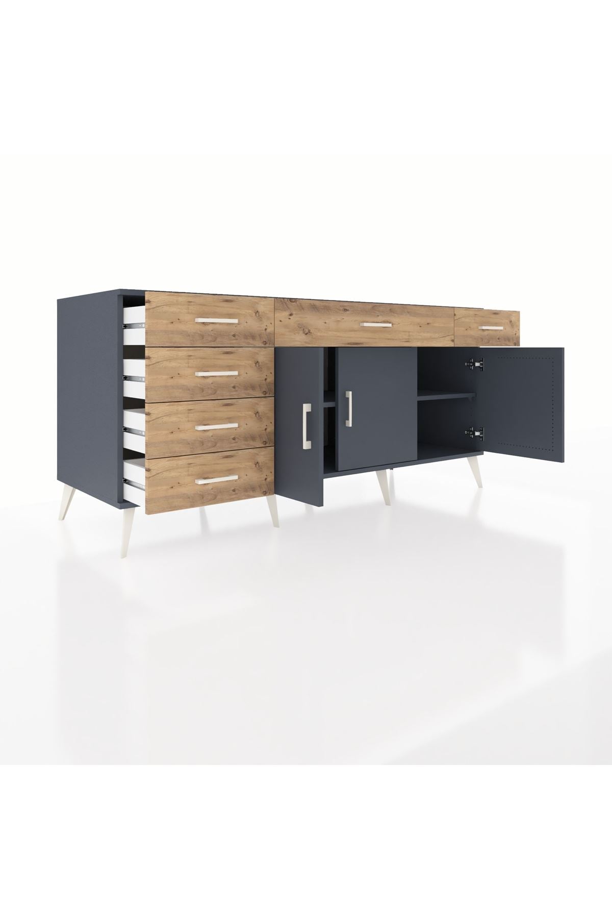 Kronos Konsol 2 Raflı 6 Çekmeceli 3 Kapaklı 176x59x83 - S610M032V18C
