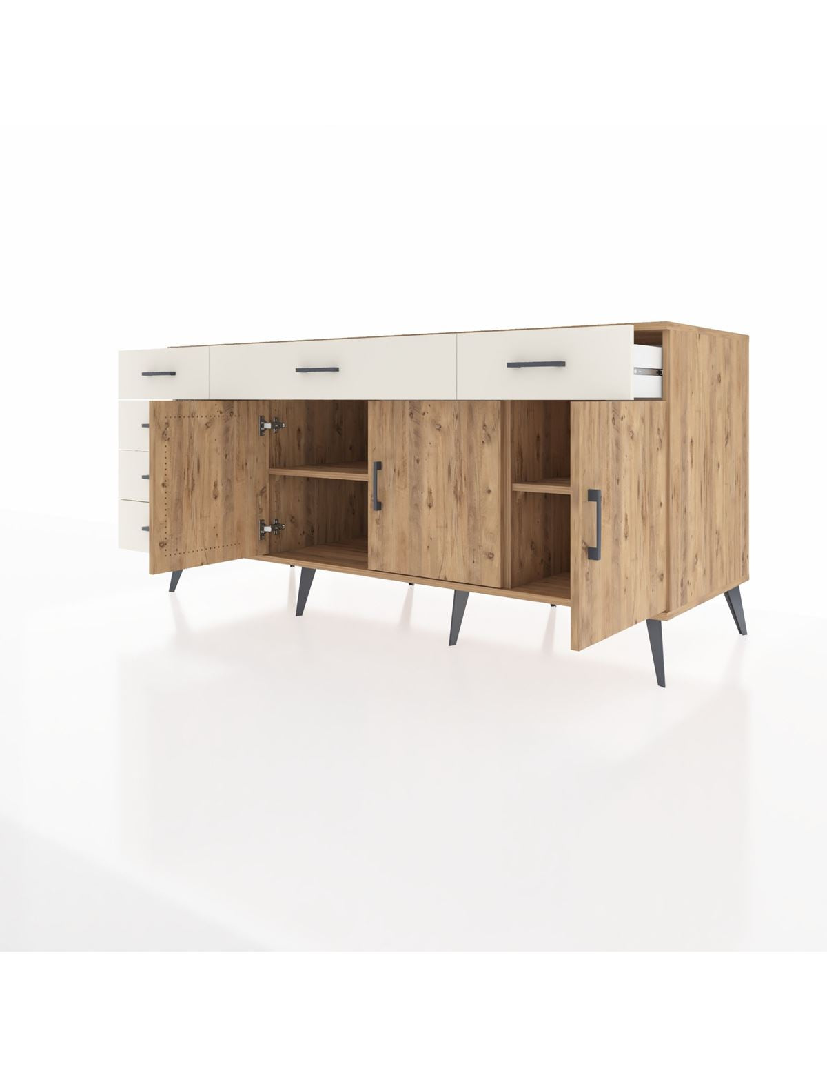 Kronos Konsol 2 Raflı 6 Çekmeceli 3 Kapaklı 176x59x83 - S610M032V19C