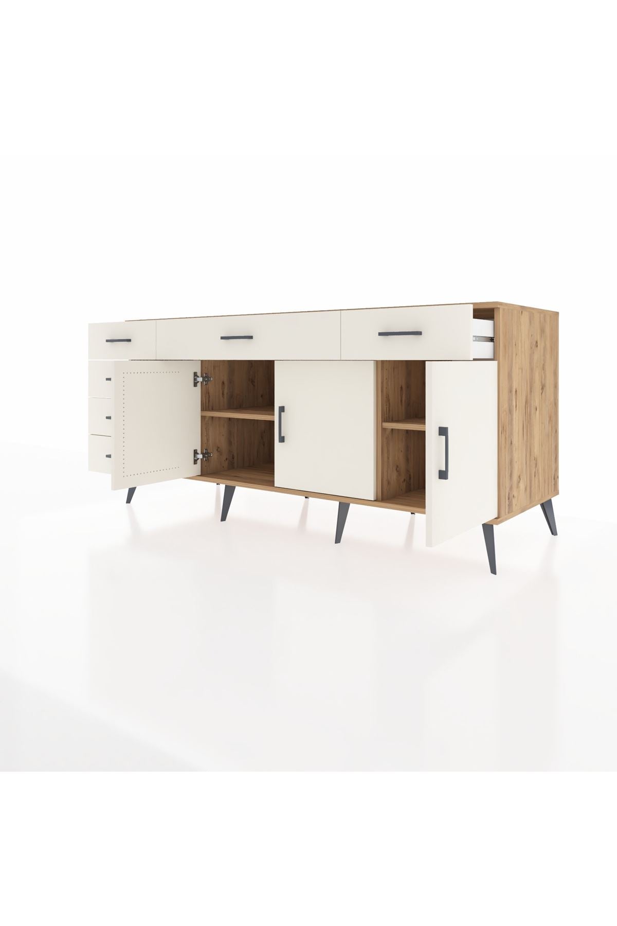 Kronos Konsol 2 Raflı 6 Çekmeceli 3 Kapaklı 176x59x83 - S610M032V22C