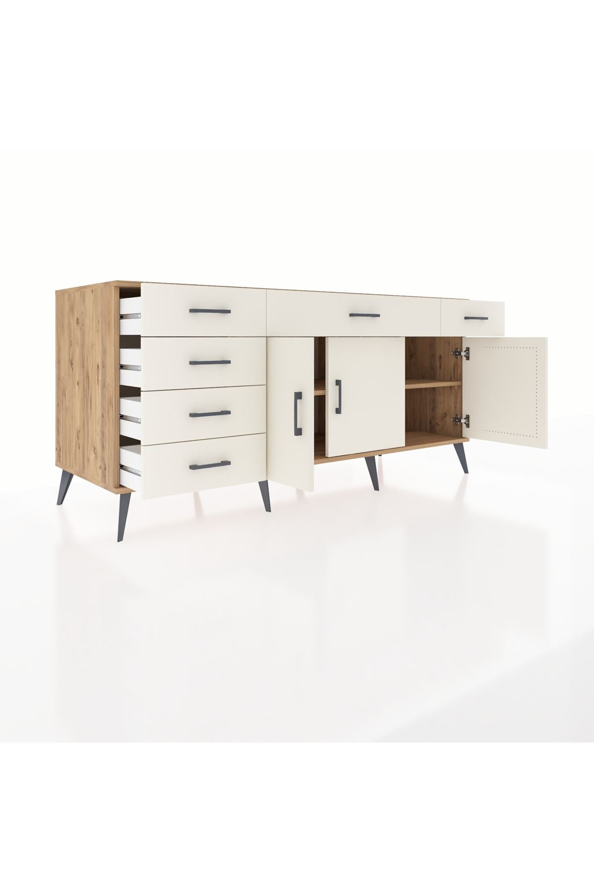Kronos Konsol 2 Raflı 6 Çekmeceli 3 Kapaklı 176x59x83 - S610M032V22C