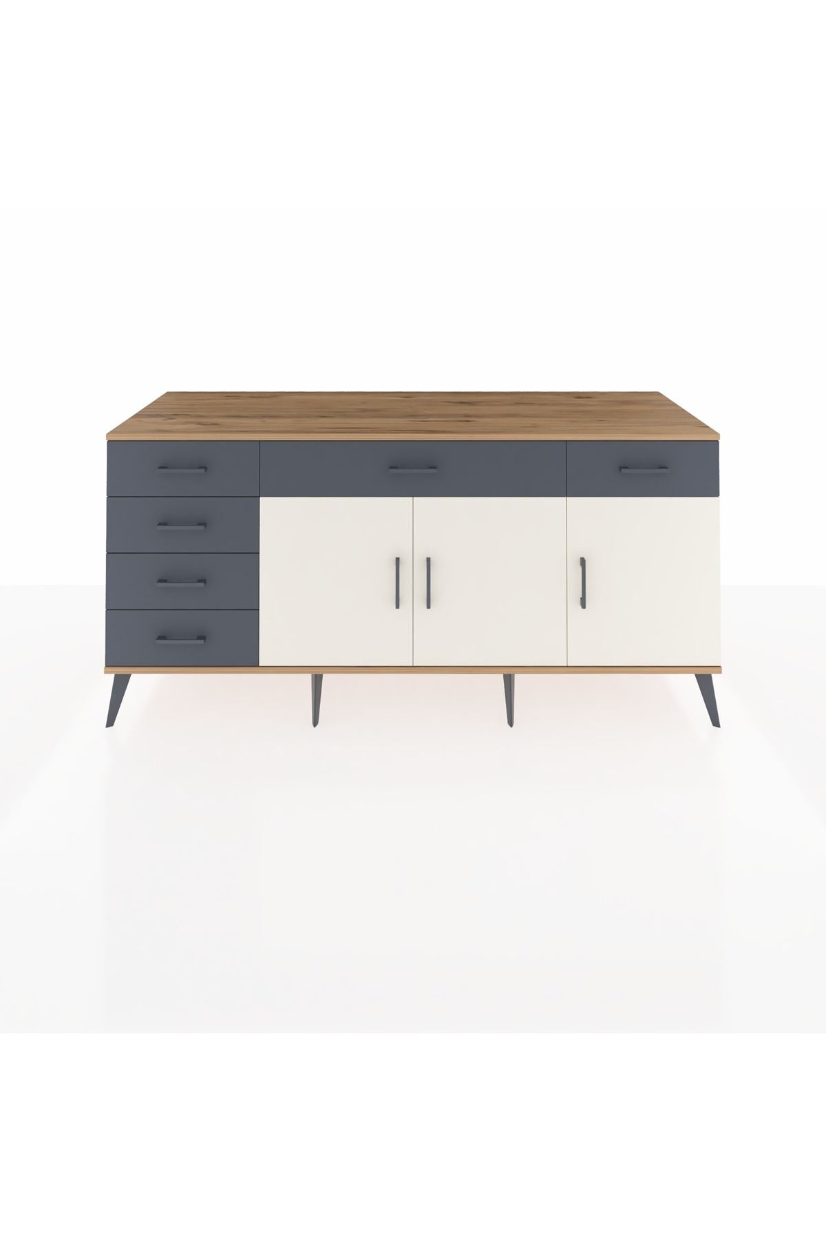 Kronos Konsol 2 Raflı 6 Çekmeceli 3 Kapaklı 176x59x83 - S610M032V23C