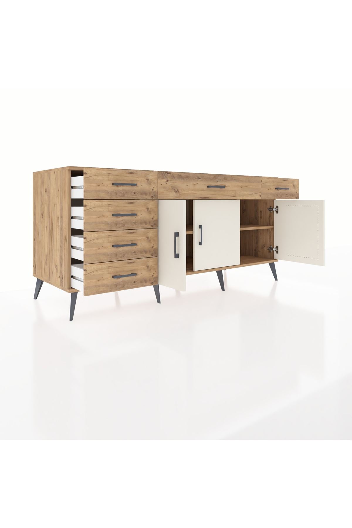 Kronos Konsol 2 Raflı 6 Çekmeceli 3 Kapaklı 176x59x83 - S610M032V24C
