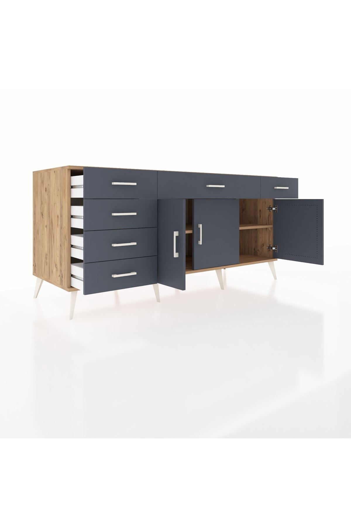 Kronos Konsol 2 Raflı 6 Çekmeceli 3 Kapaklı 176x59x83 - S610M032V26C