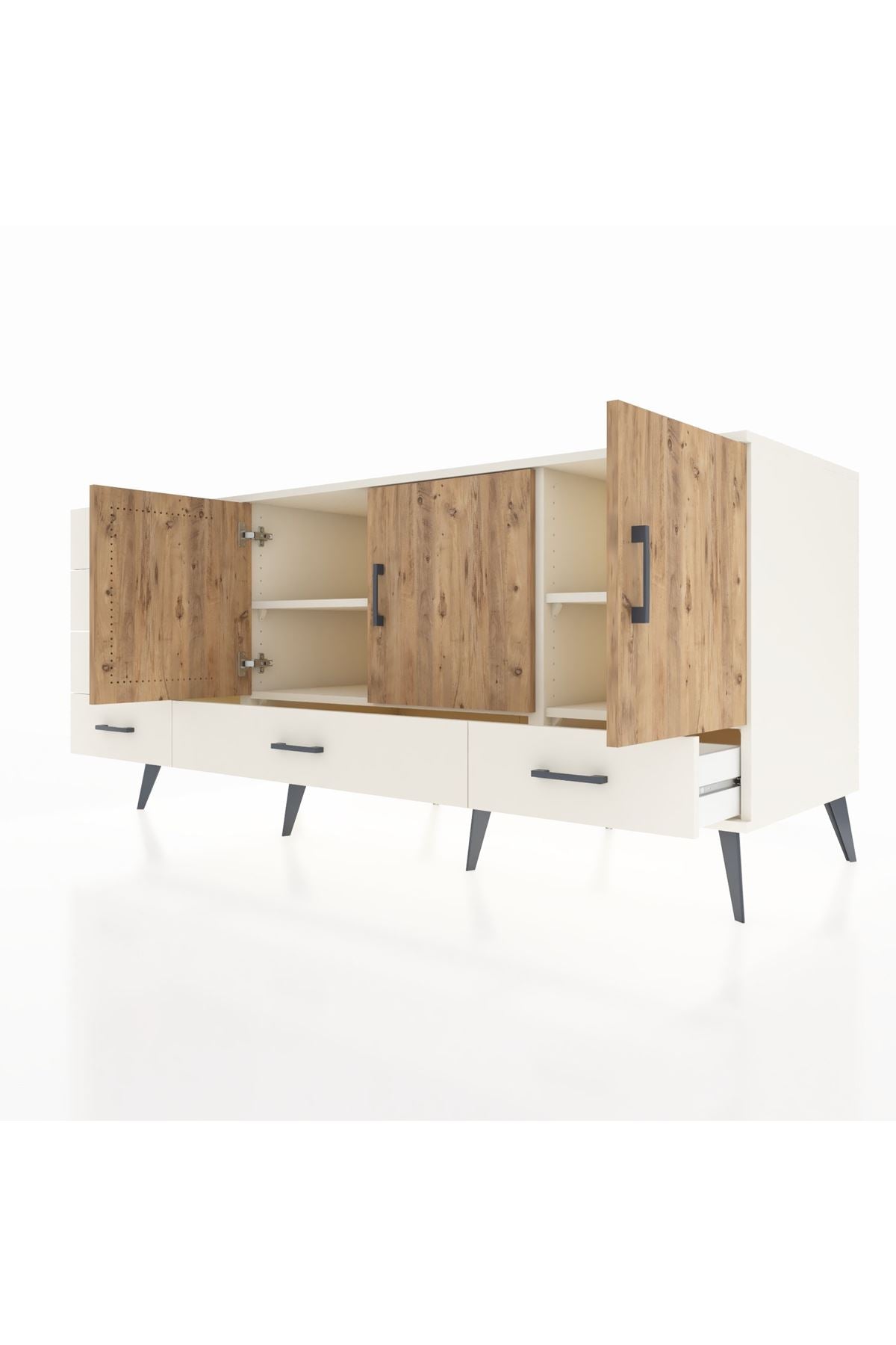 Kronos Konsol 4 Raflı 6 Çekmeceli 3 Kapaklı 176x59x83 - S610M033V01C
