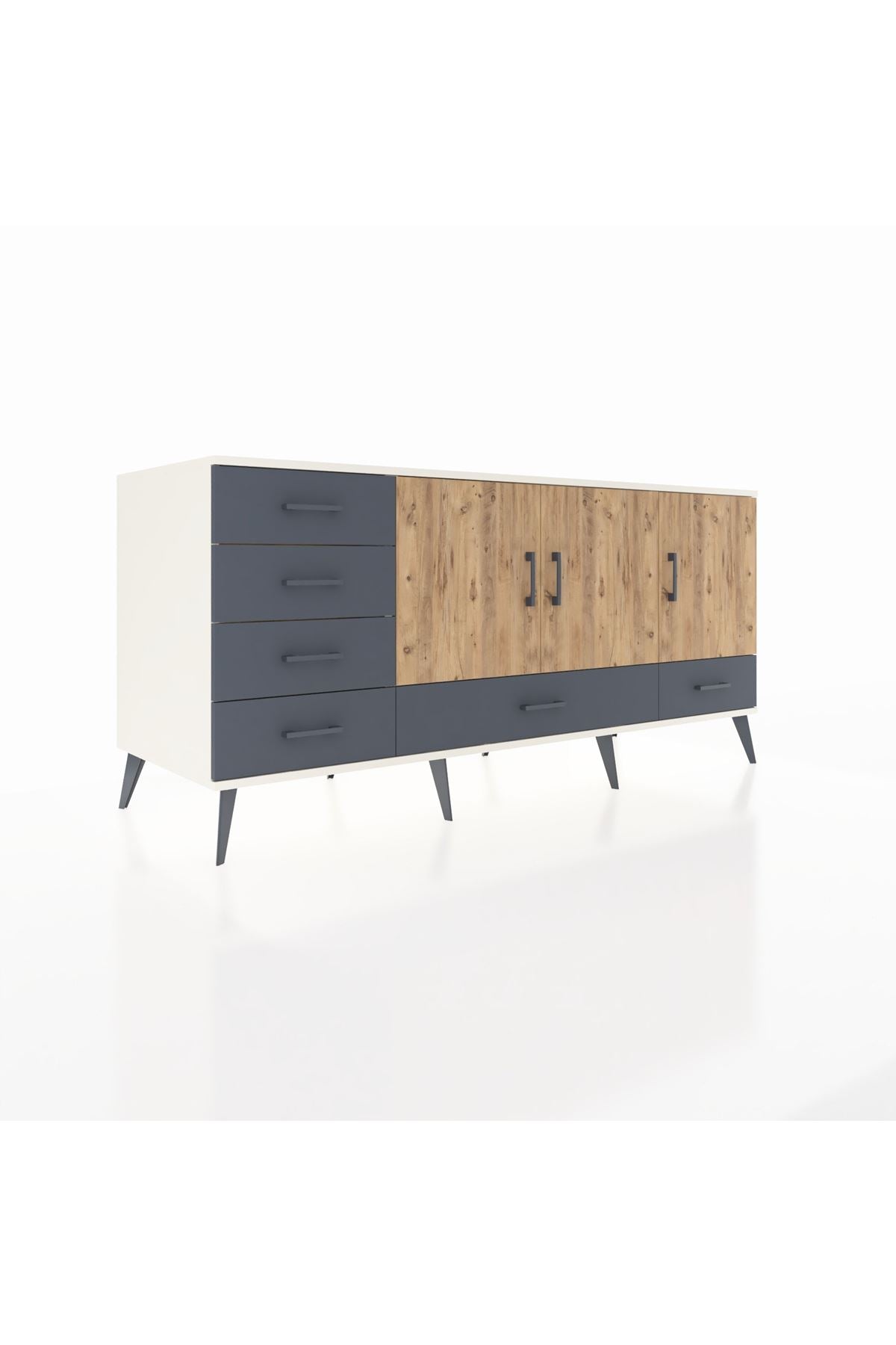 Kronos Konsol 4 Raflı 6 Çekmeceli 3 Kapaklı 176x59x83 - S610M033V02C
