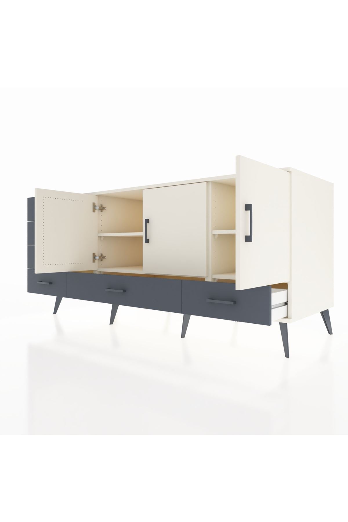Kronos Konsol 4 Raflı 6 Çekmeceli 3 Kapaklı 176x59x83 - S610M033V05C