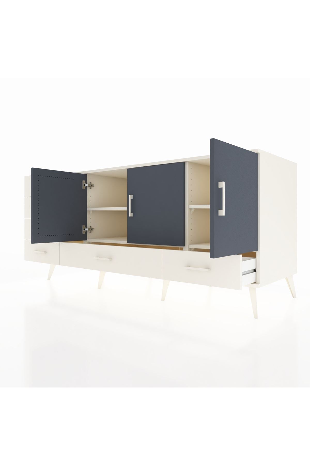 Kronos Konsol 4 Raflı 6 Çekmeceli 3 Kapaklı 176x59x83 - S610M033V07C