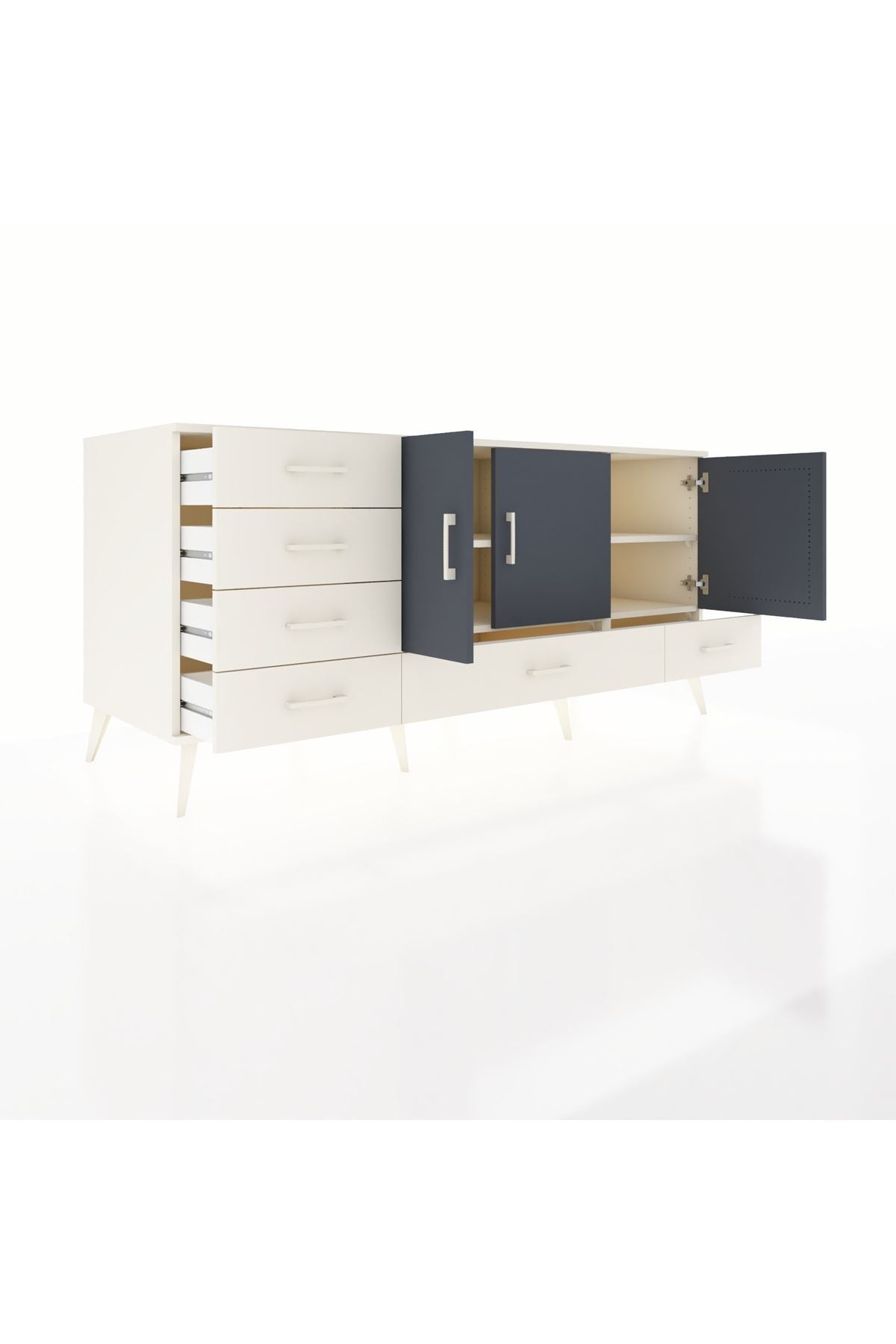 Kronos Konsol 4 Raflı 6 Çekmeceli 3 Kapaklı 176x59x83 - S610M033V07C