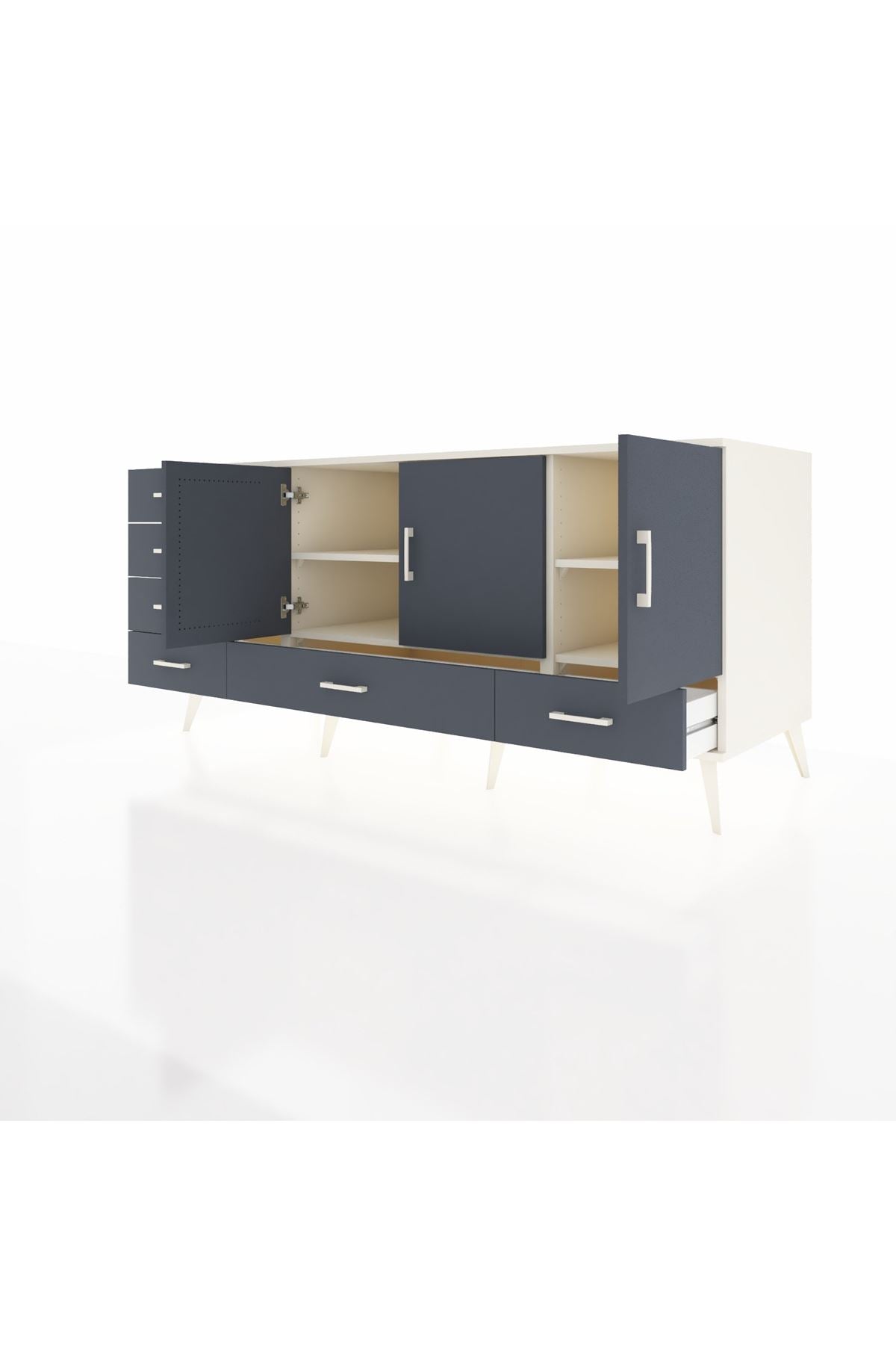 Kronos Konsol 4 Raflı 6 Çekmeceli 3 Kapaklı 176x59x83 - S610M033V08C