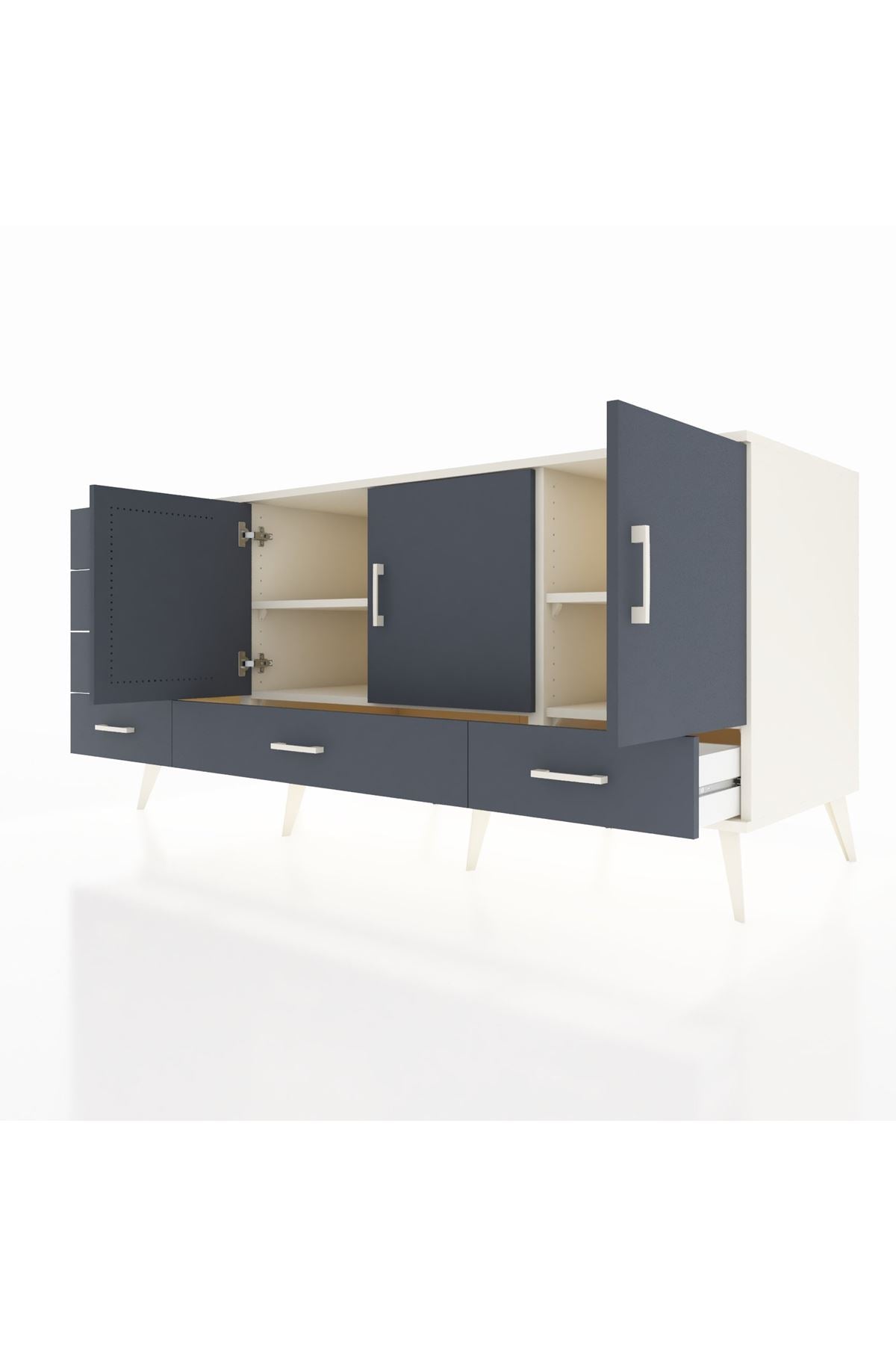 Kronos Konsol 4 Raflı 6 Çekmeceli 3 Kapaklı 176x59x83 - S610M033V08C