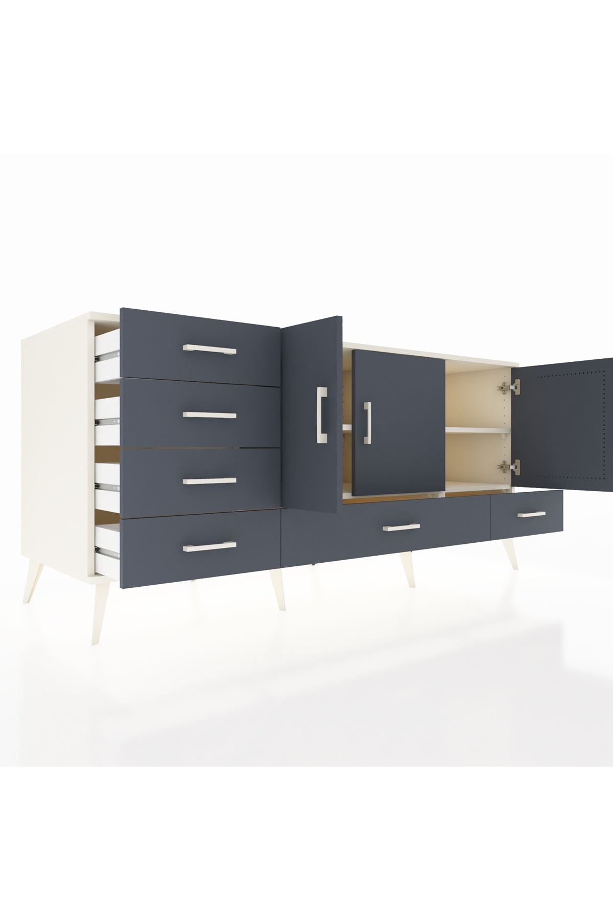 Kronos Konsol 4 Raflı 6 Çekmeceli 3 Kapaklı 176x59x83 - S610M033V08C