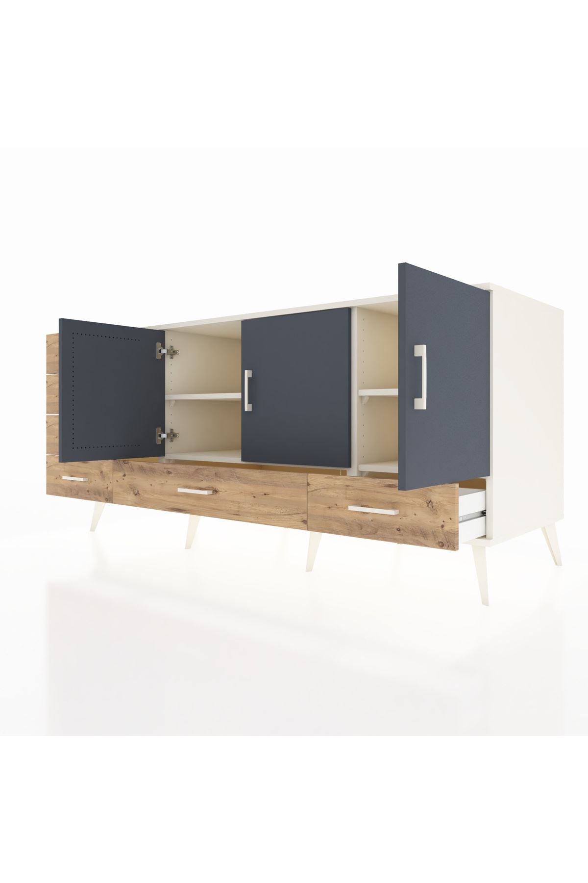 Kronos Konsol 4 Raflı 6 Çekmeceli 3 Kapaklı 176x59x83 - S610M033V09C