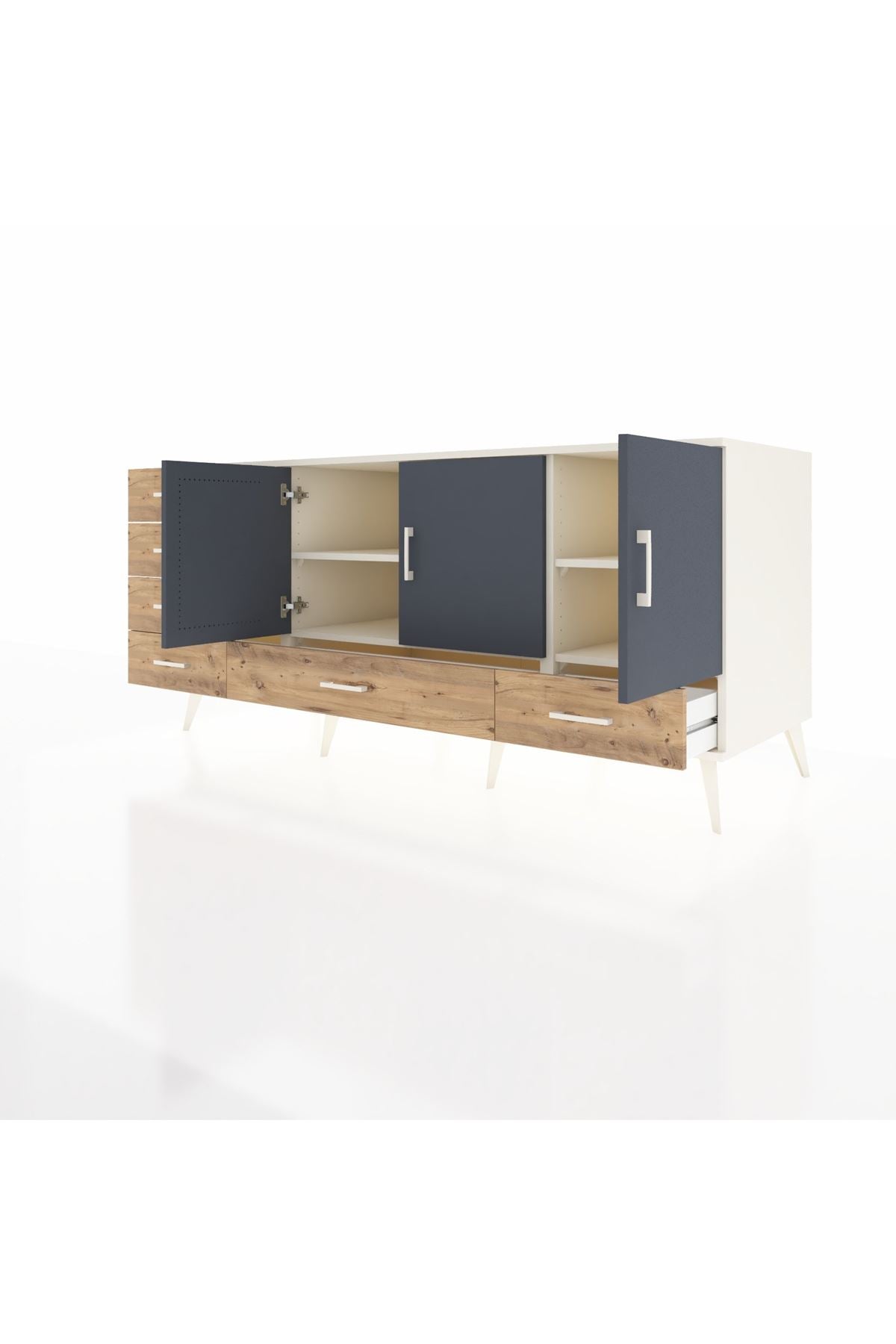 Kronos Konsol 4 Raflı 6 Çekmeceli 3 Kapaklı 176x59x83 - S610M033V09C