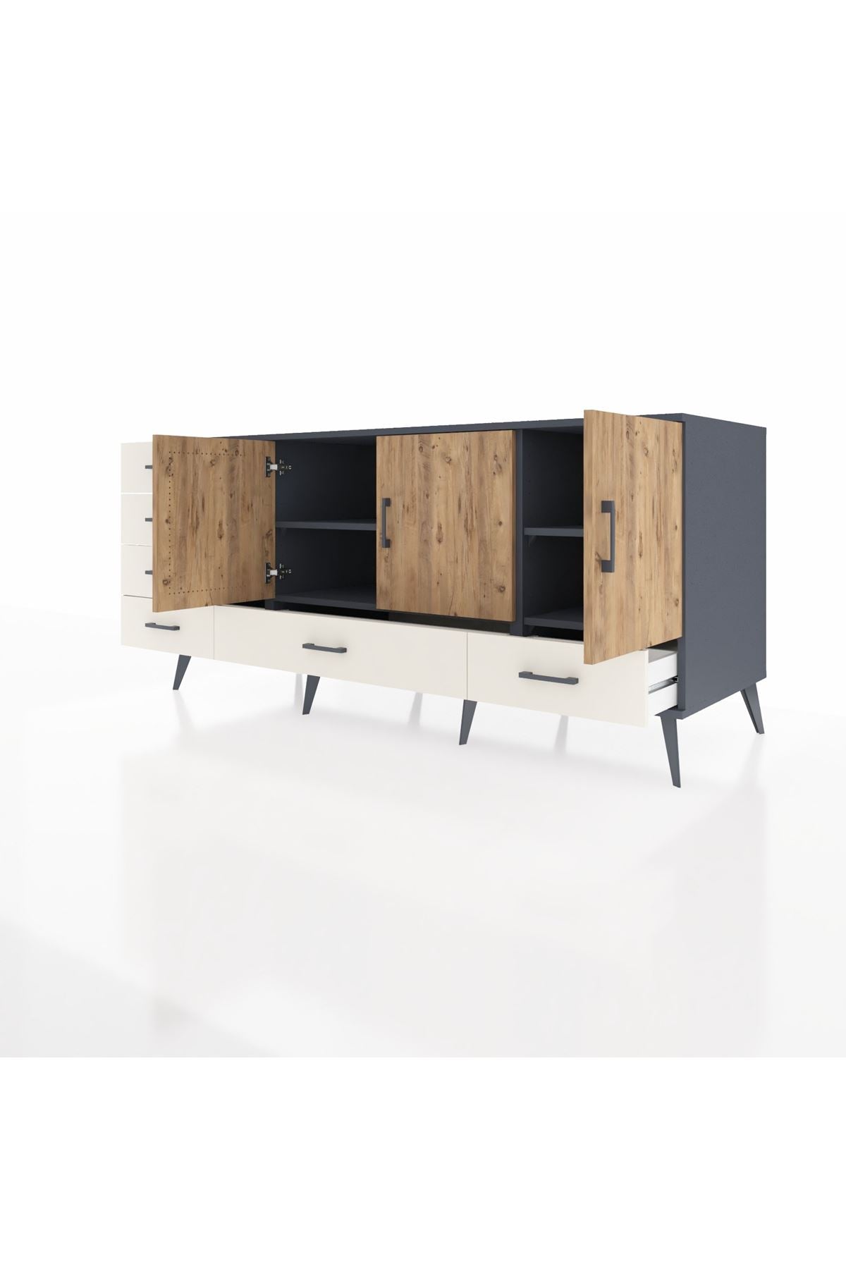 Kronos Konsol 4 Raflı 6 Çekmeceli 3 Kapaklı 176x59x83 - S610M033V10C