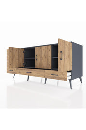 Kronos Konsol 4 Raflı 6 Çekmeceli 3 Kapaklı 176x59x83 - S610M033V12C