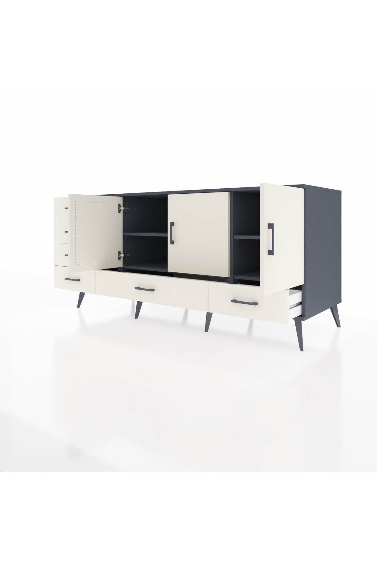 Kronos Konsol 4 Raflı 6 Çekmeceli 3 Kapaklı 176x59x83 - S610M033V13C