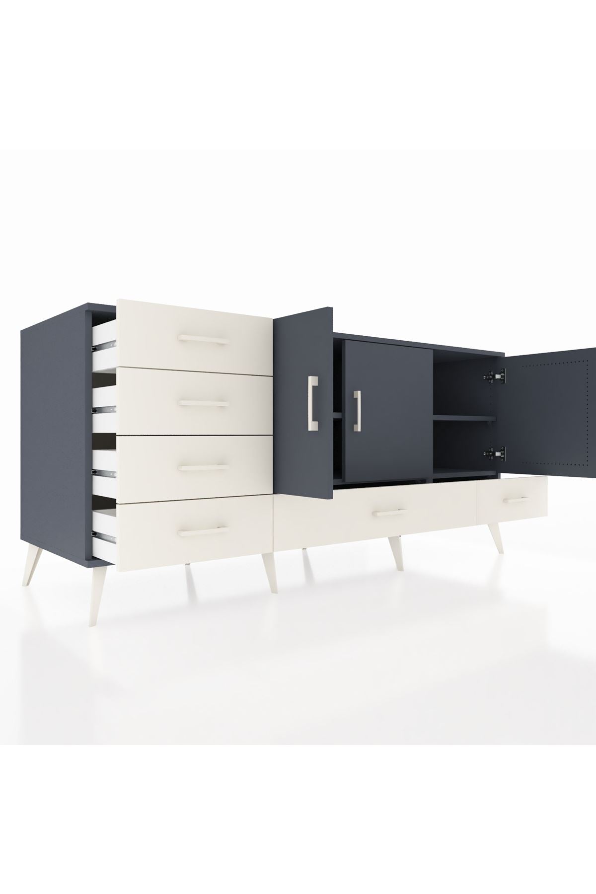 Kronos Konsol 4 Raflı 6 Çekmeceli 3 Kapaklı 176x59x83 - S610M033V16C