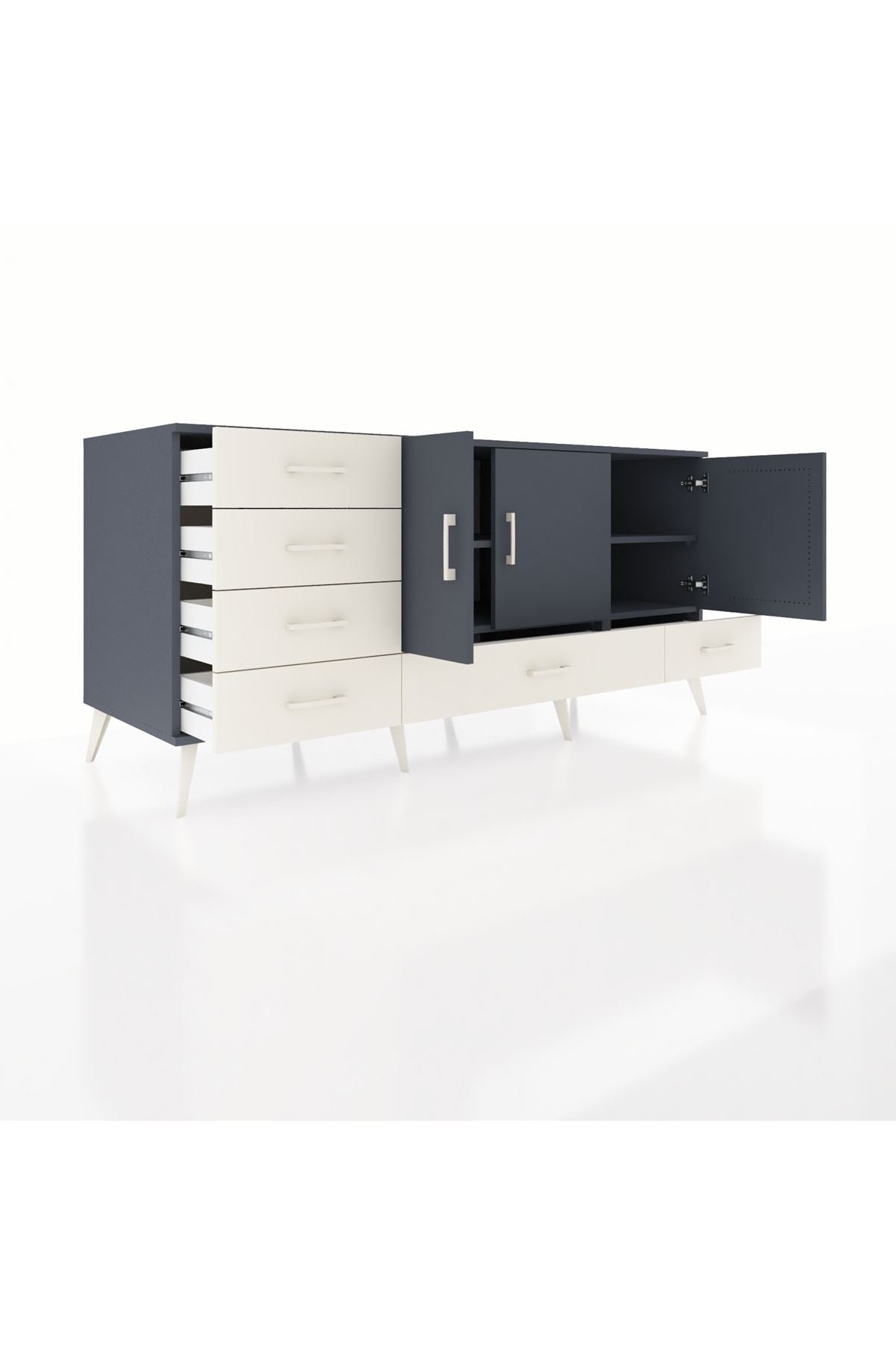 Kronos Konsol 4 Raflı 6 Çekmeceli 3 Kapaklı 176x59x83 - S610M033V16C