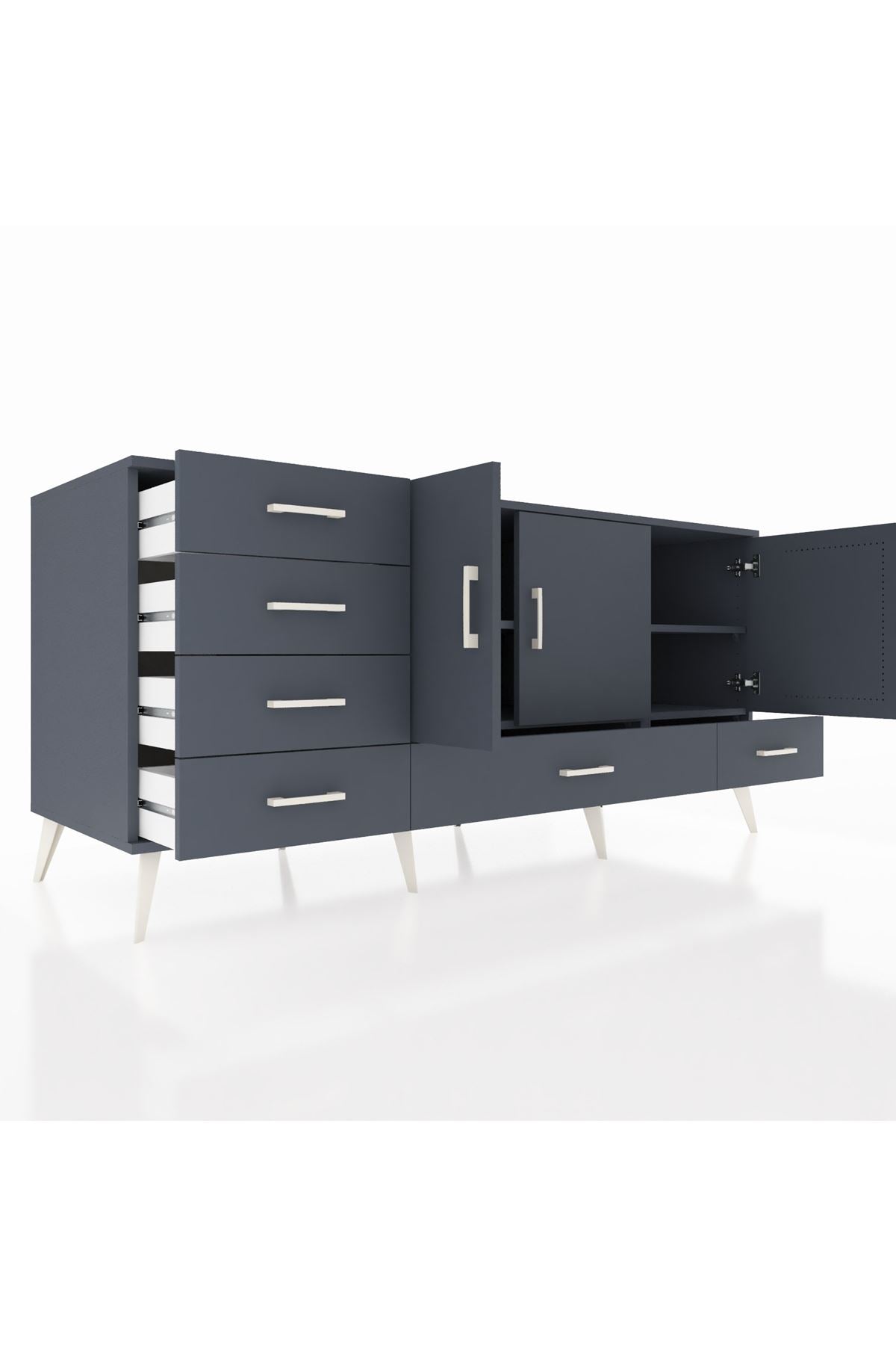 Kronos Konsol 4 Raflı 6 Çekmeceli 3 Kapaklı 176x59x83 - S610M033V17C