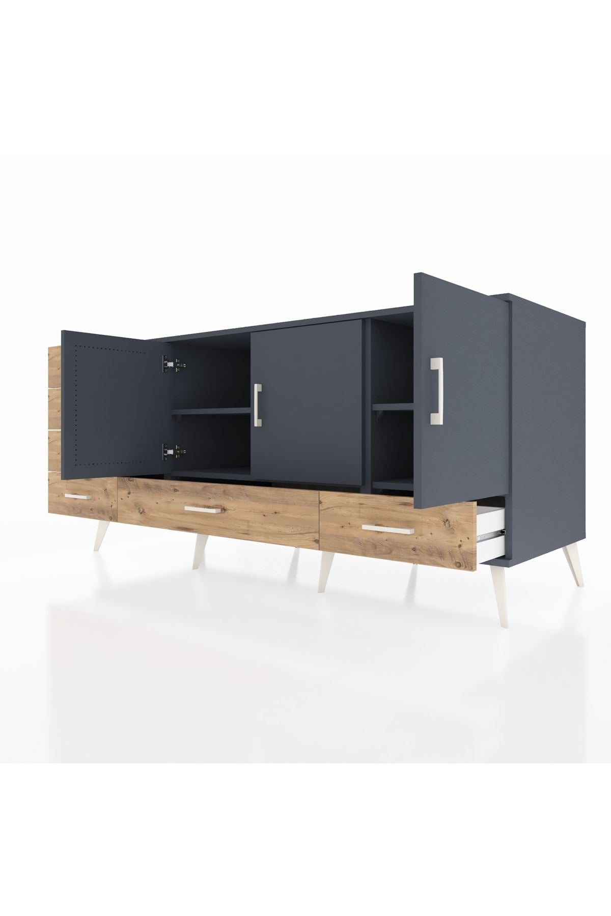 Kronos Konsol 4 Raflı 6 Çekmeceli 3 Kapaklı 176x59x83 - S610M033V18C