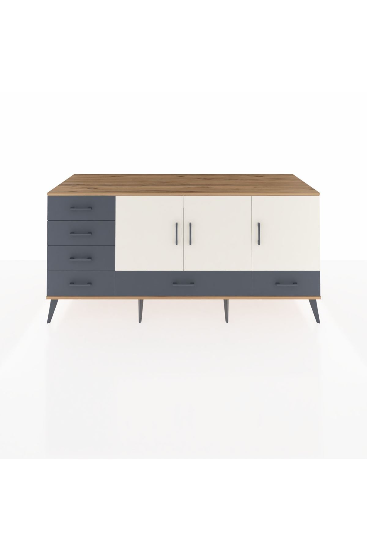 Kronos Konsol 4 Raflı 6 Çekmeceli 3 Kapaklı 176x59x83 - S610M033V23C