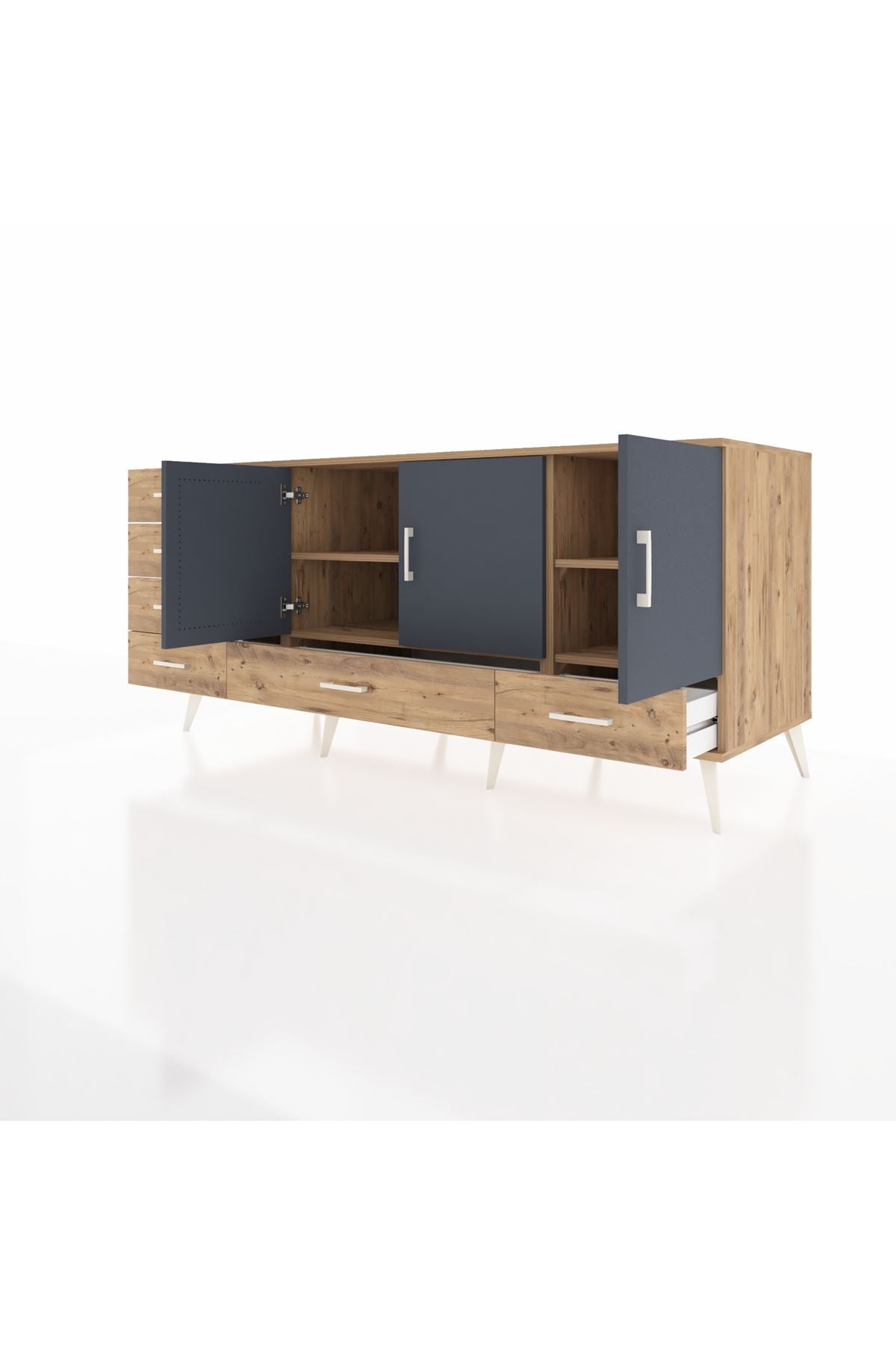 Kronos Konsol 4 Raflı 6 Çekmeceli 3 Kapaklı 176x59x83 - S610M033V27C
