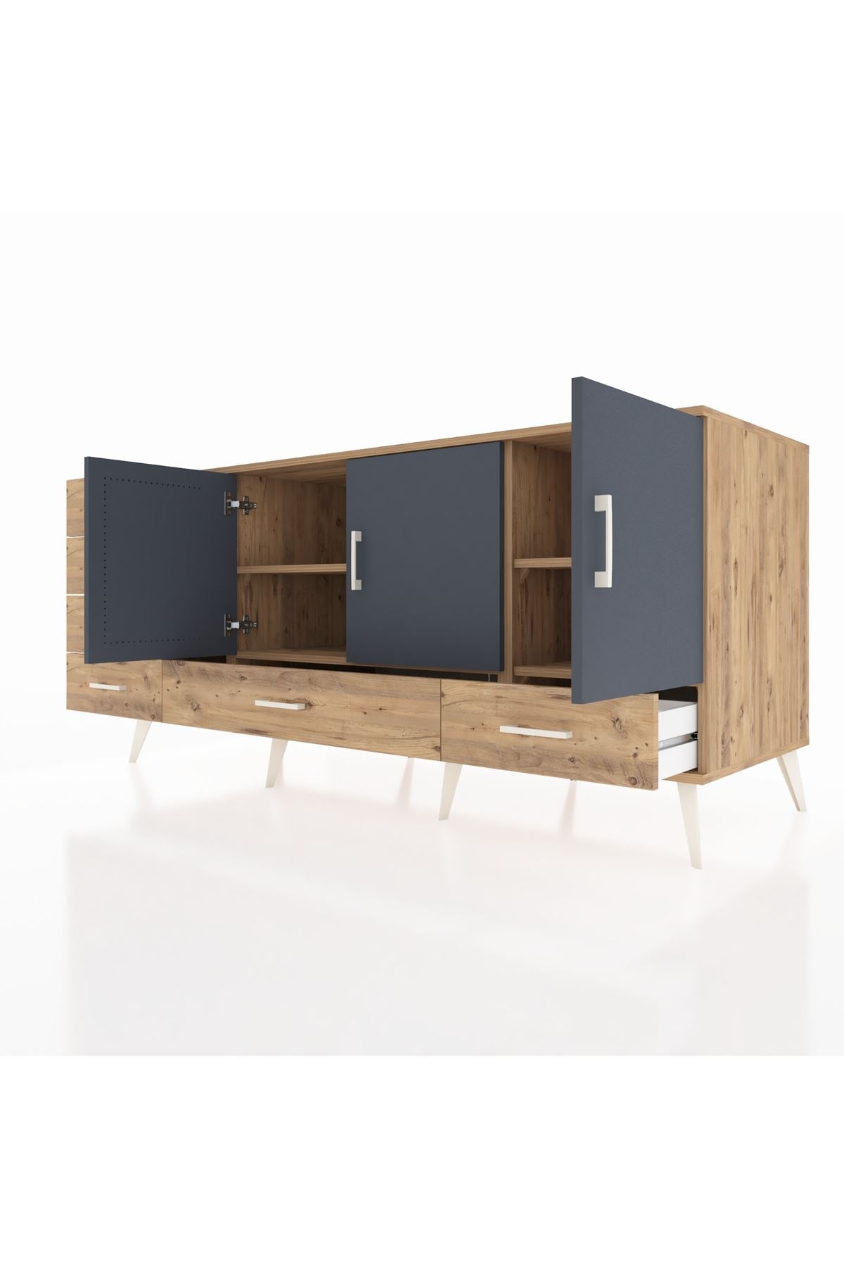Kronos Konsol 4 Raflı 6 Çekmeceli 3 Kapaklı 176x59x83 - S610M033V27C